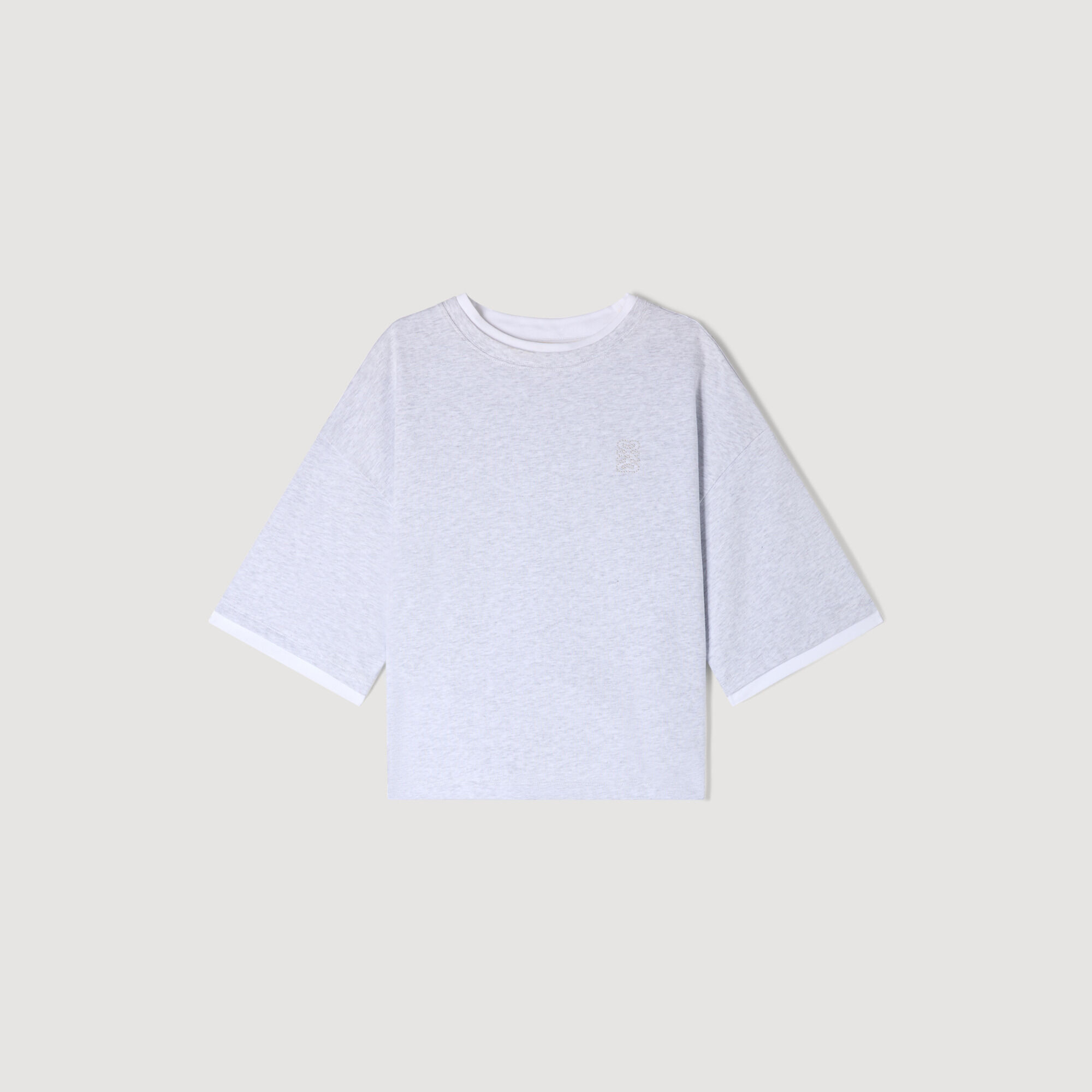 Bordiertes Logo Baumwoll-T-Shirt