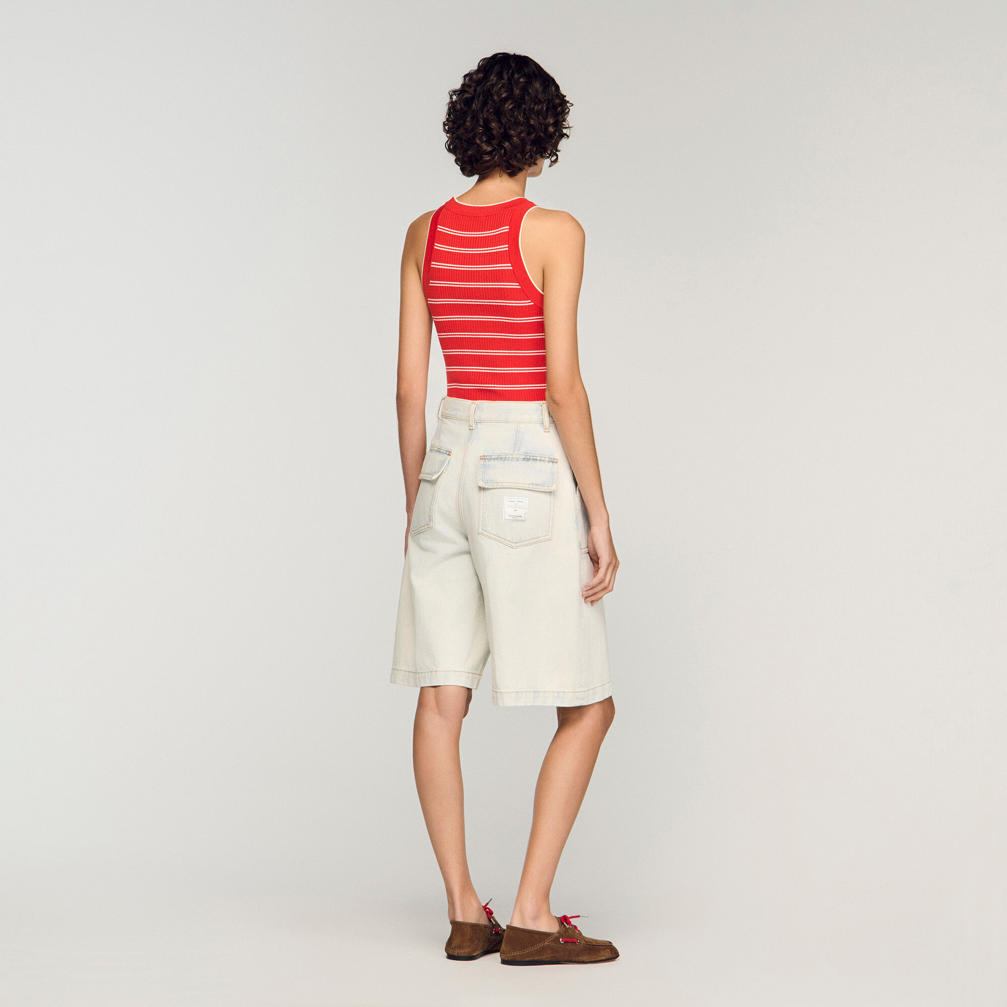 Gewaschene Denim-Bermuda-Hosen
