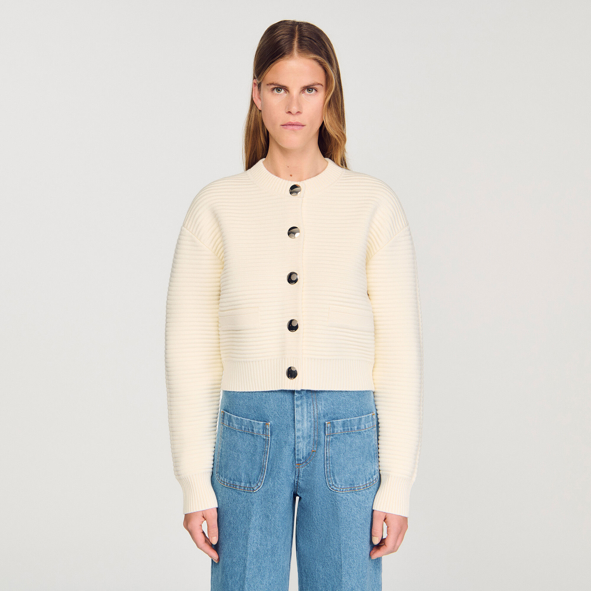 Strickjacke mit Struktur