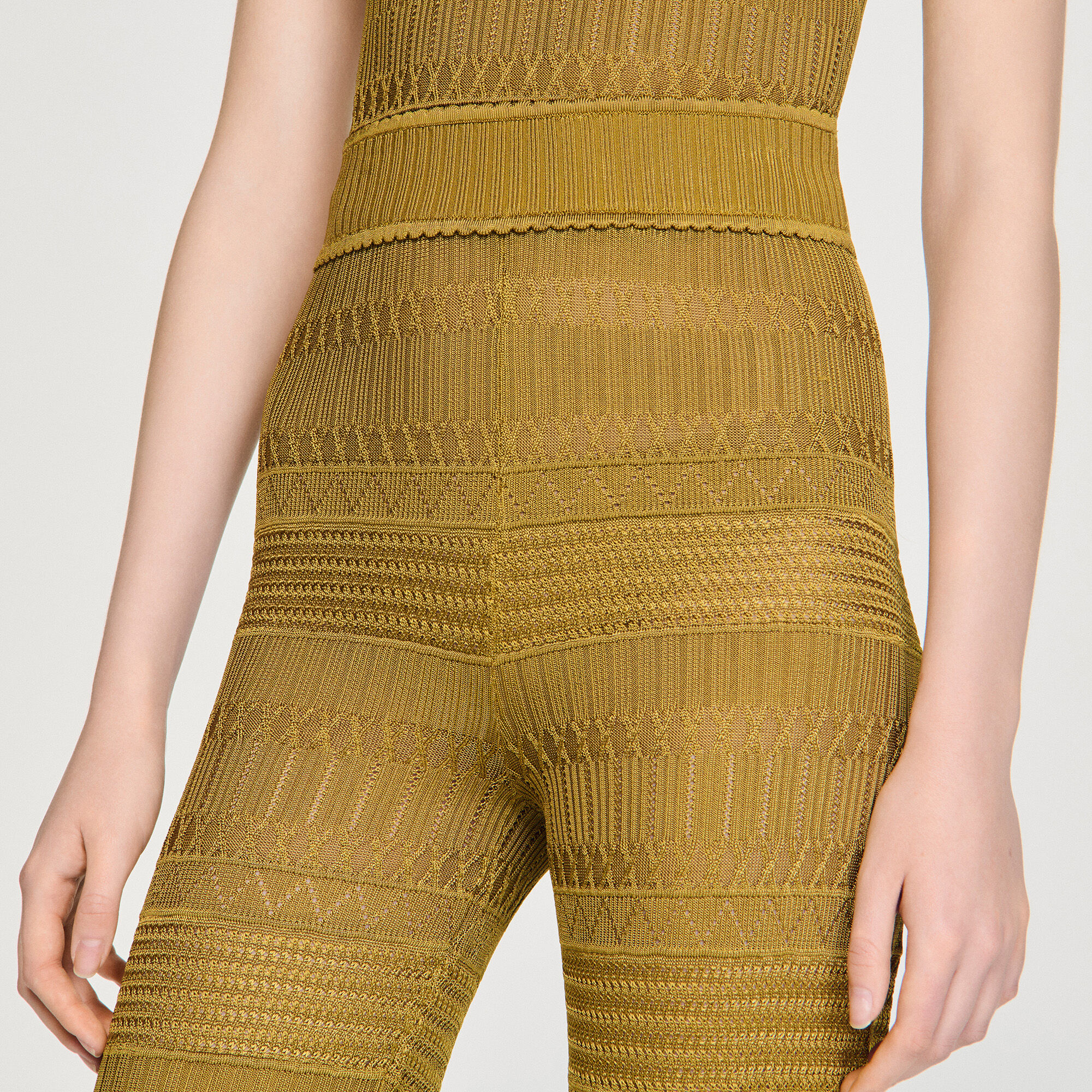 Strickhose mit Pointelle-Muster