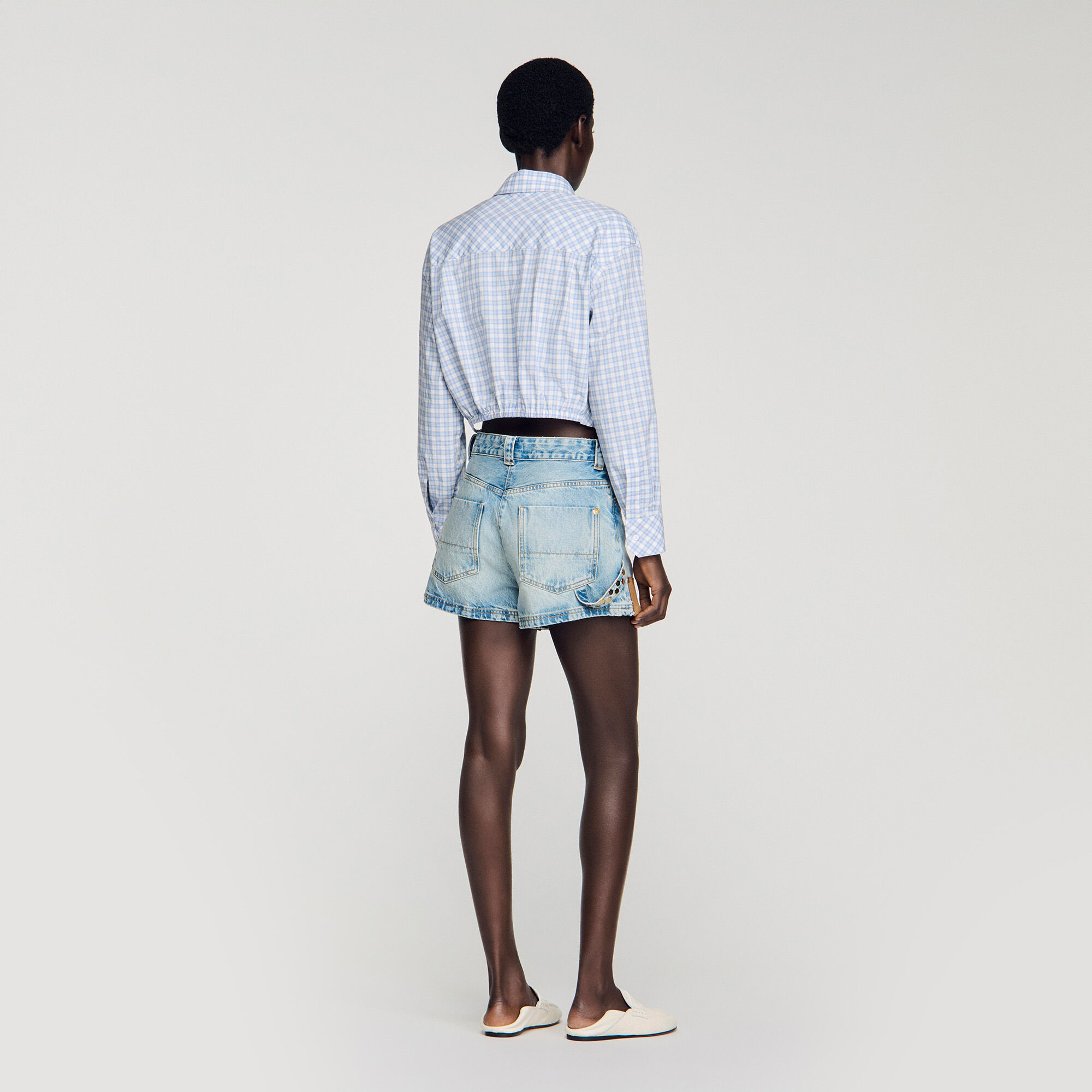 Verstärkte Denim- und Ledershorts