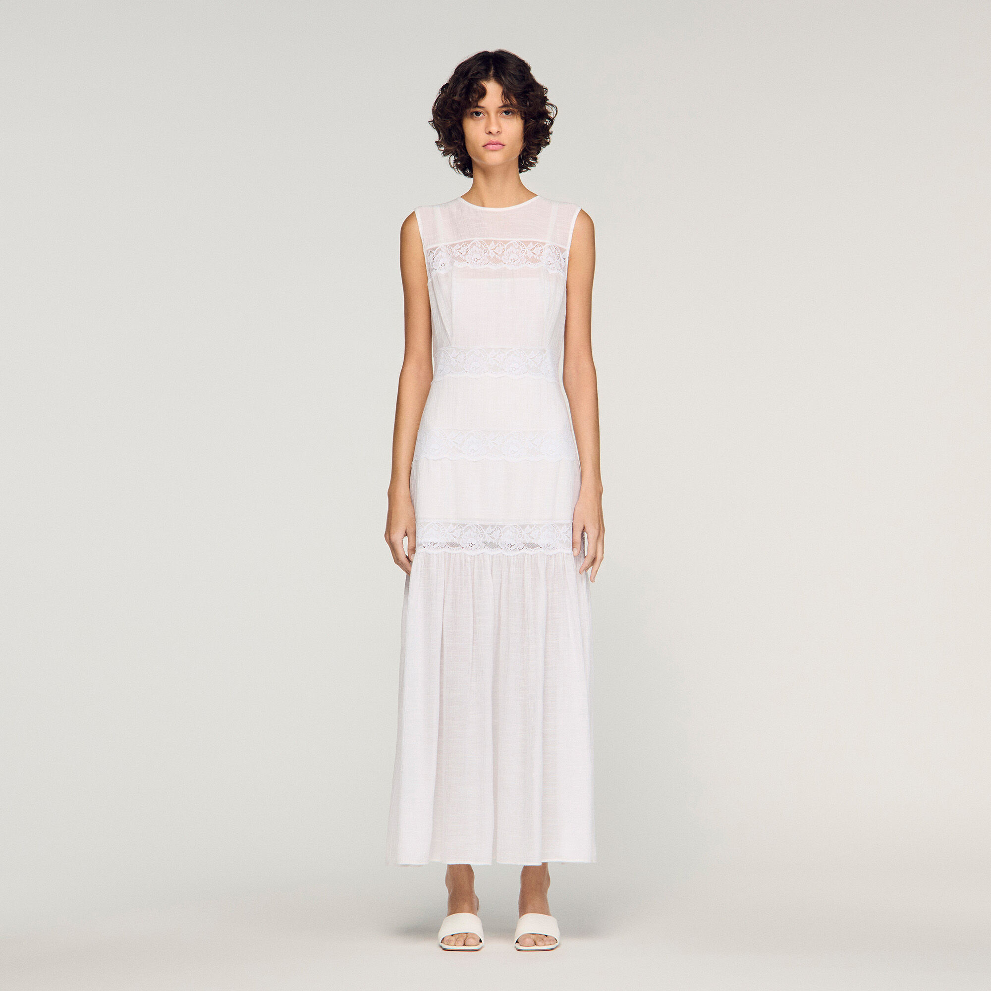 Crepon-Maxikleid