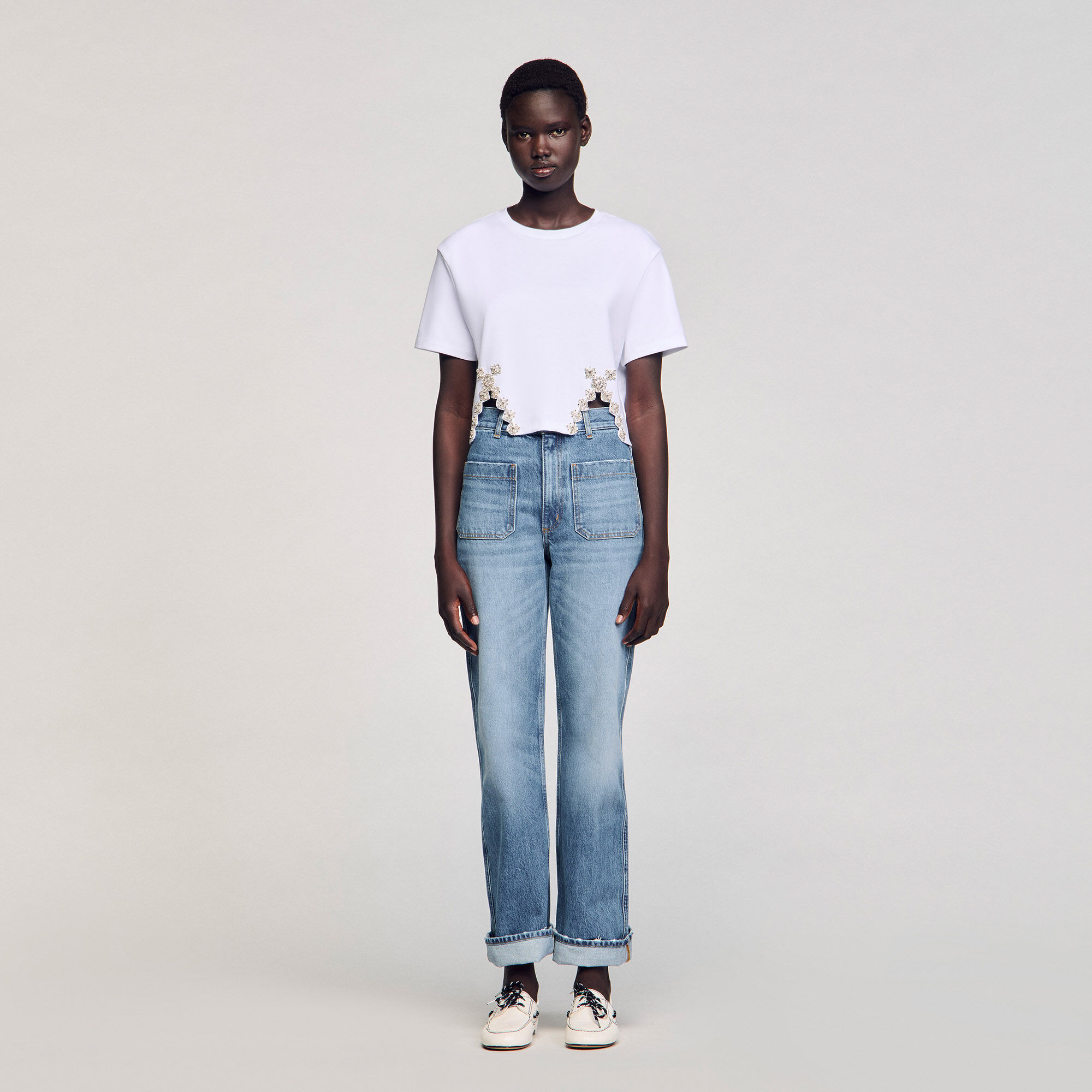Glitzer-Crop-Top