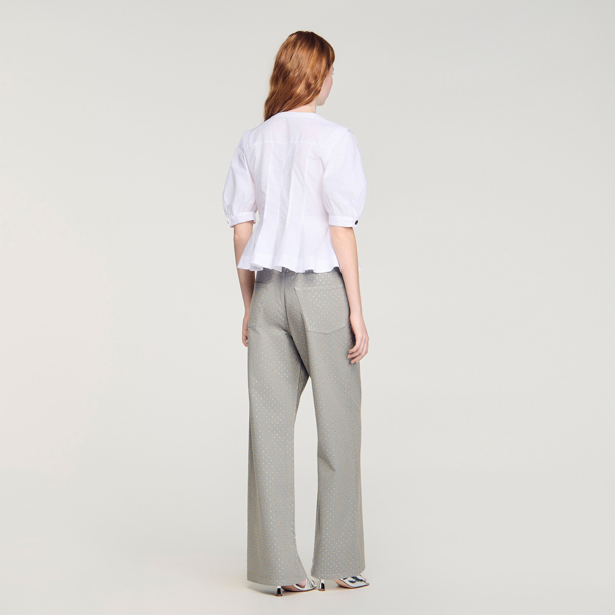 Reißverschluss-Peplum-Shirt