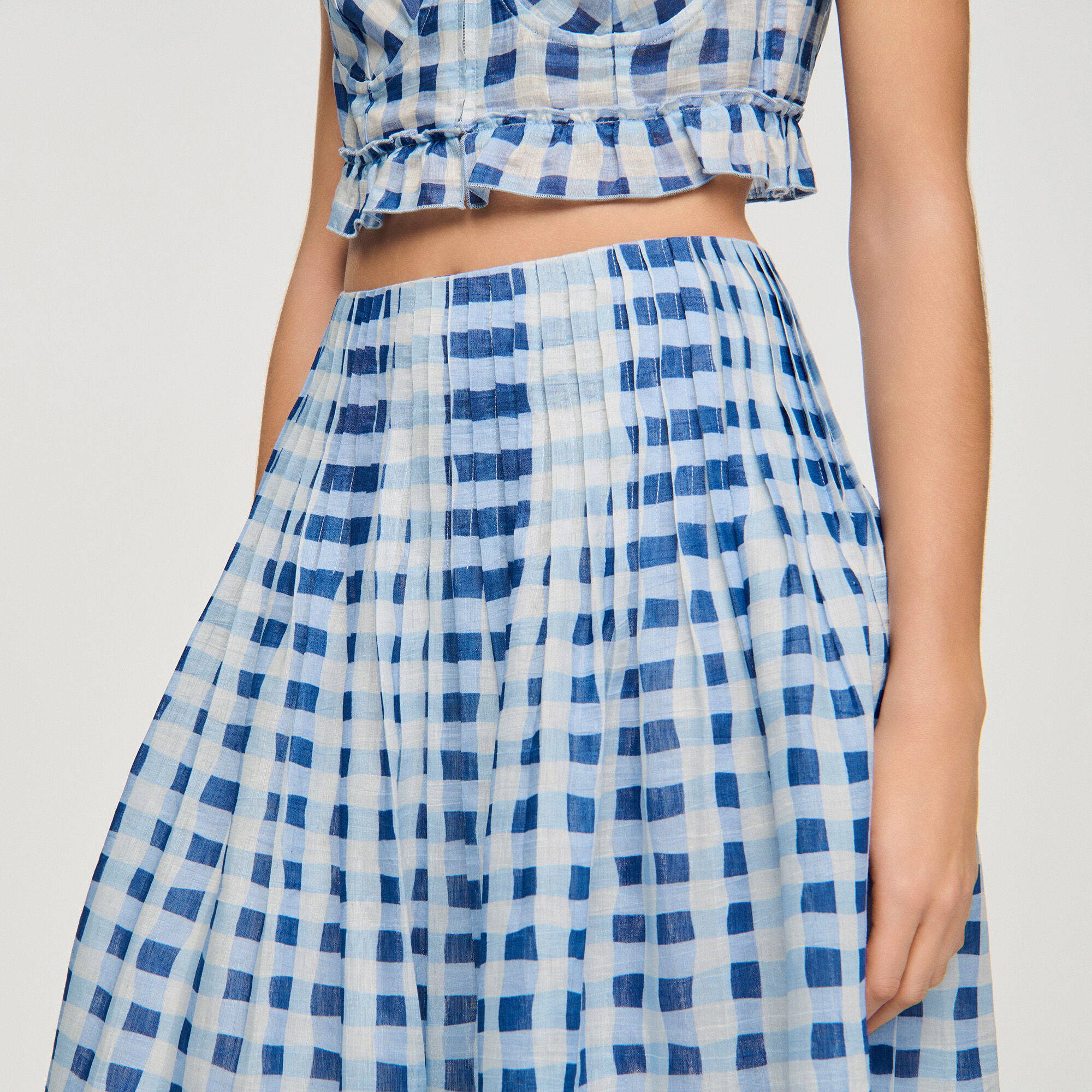 Maxi-Gingham-Linen-Rock