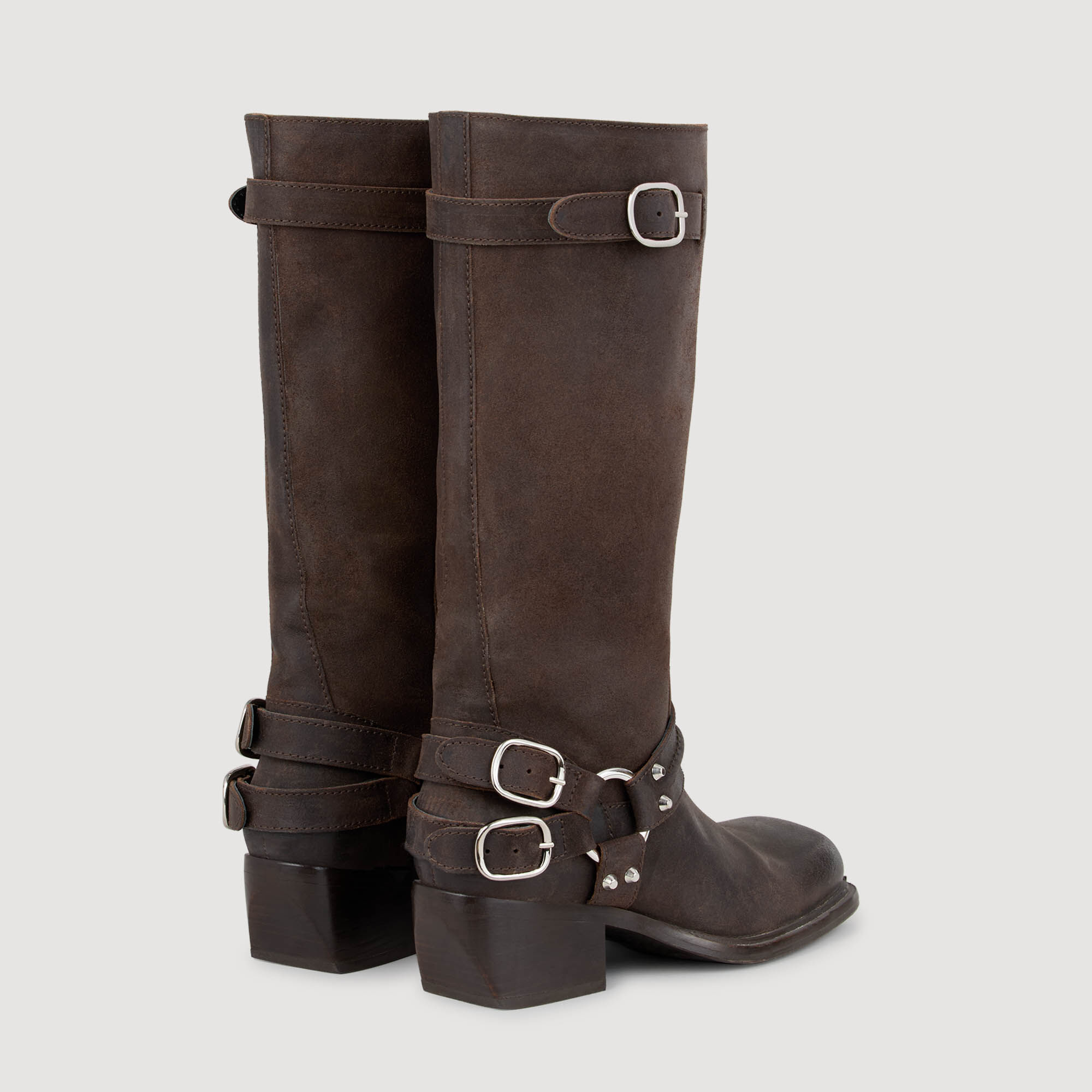 Leder-Verriegelungs-Stiefel
