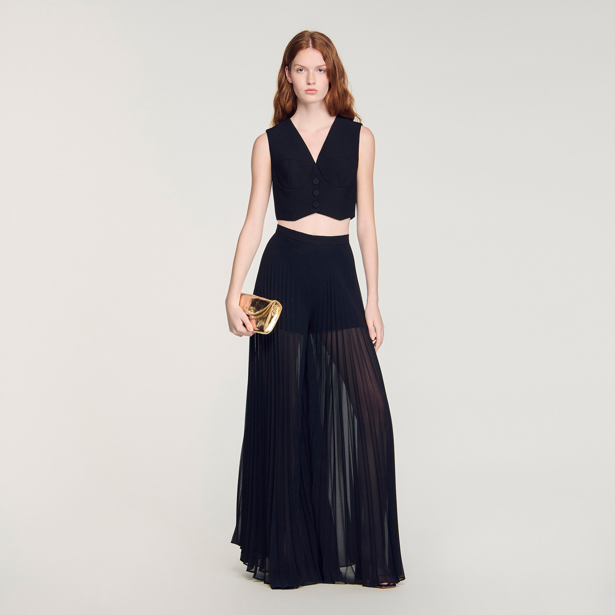 Pleated weite Hosen