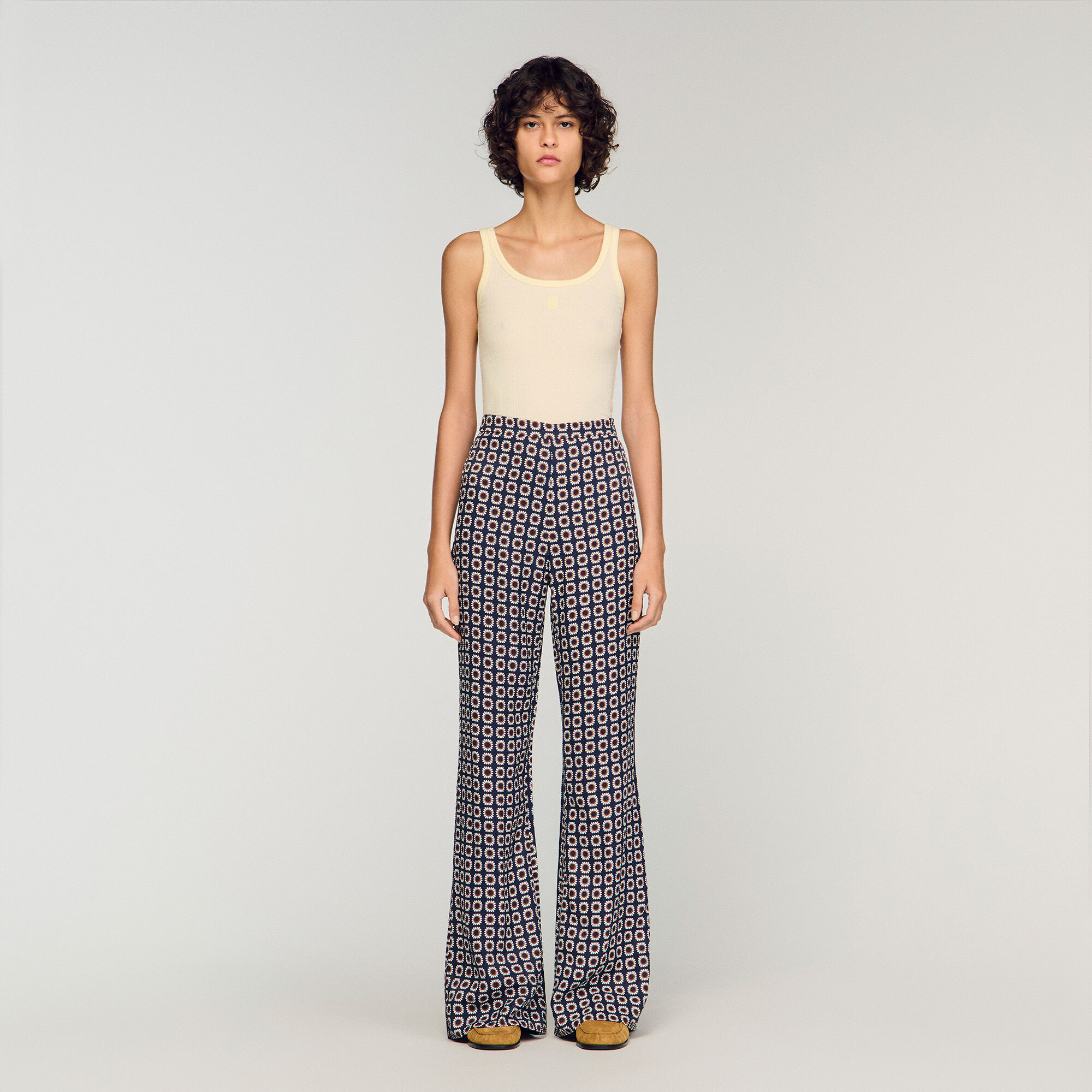Blumendruck weite Hose