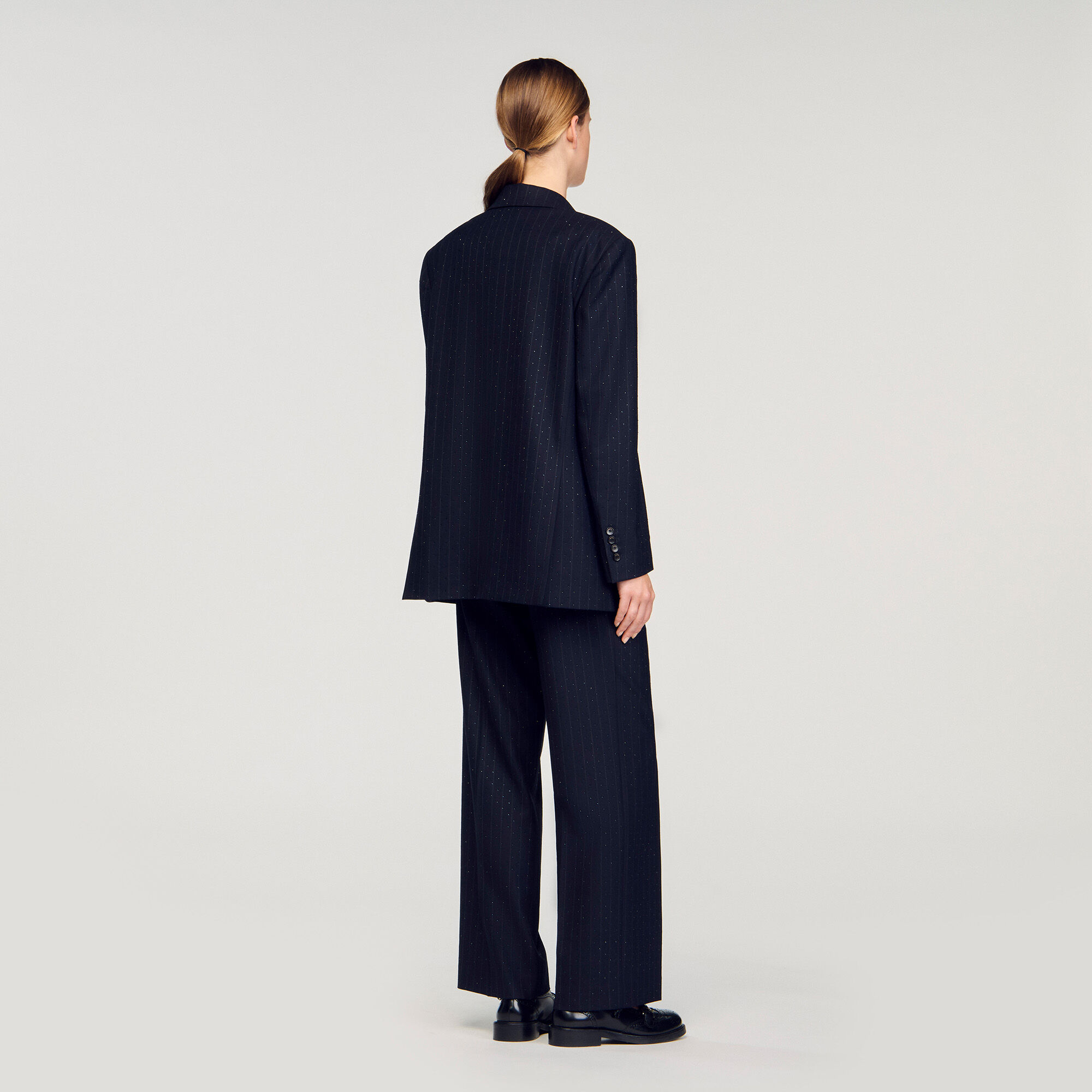Gestreifter Strass-Anzugjacke