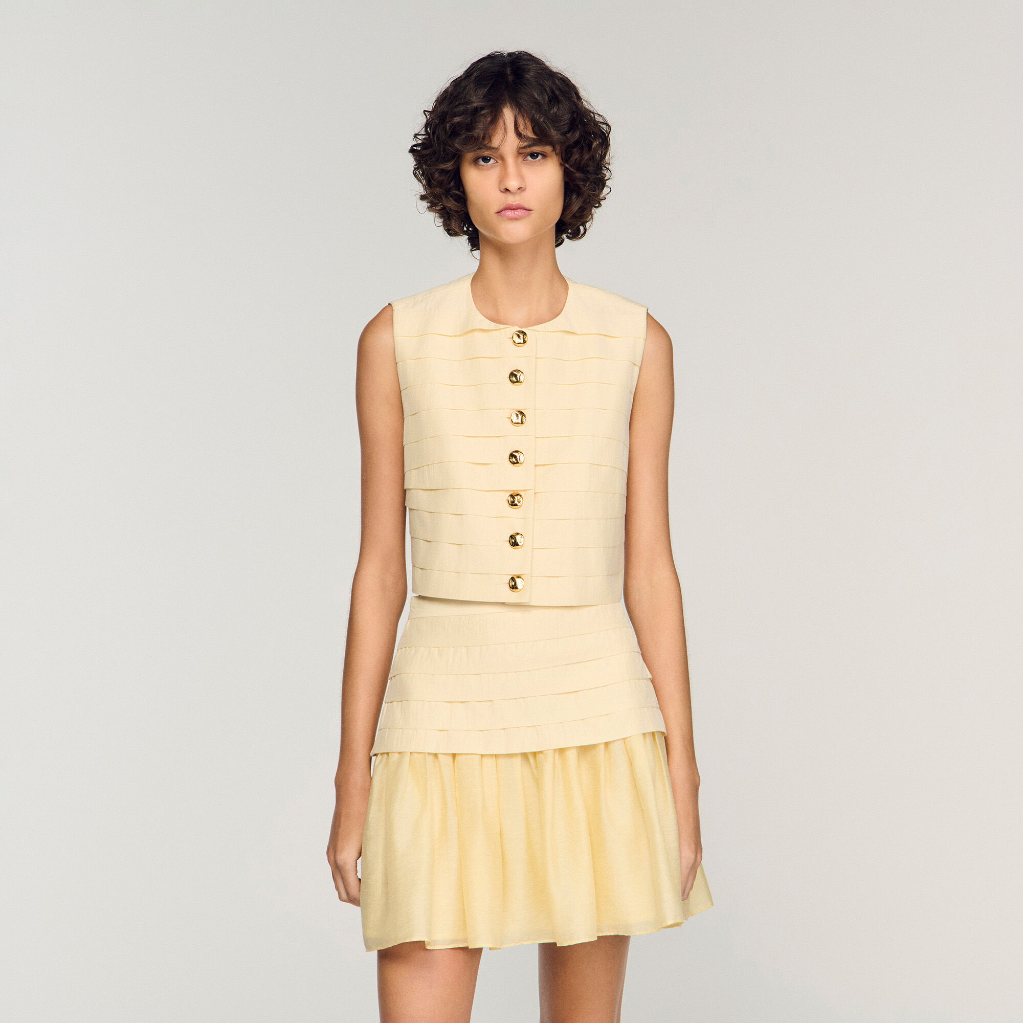 Pleated Crop-Top