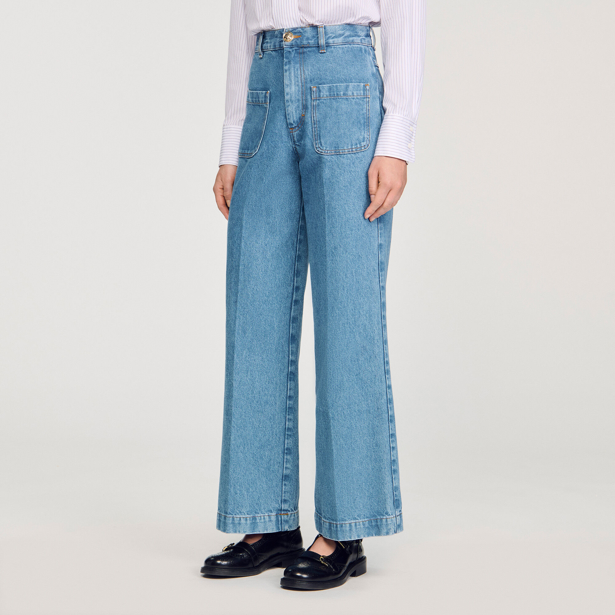 Weite Hose mit hohem Bund