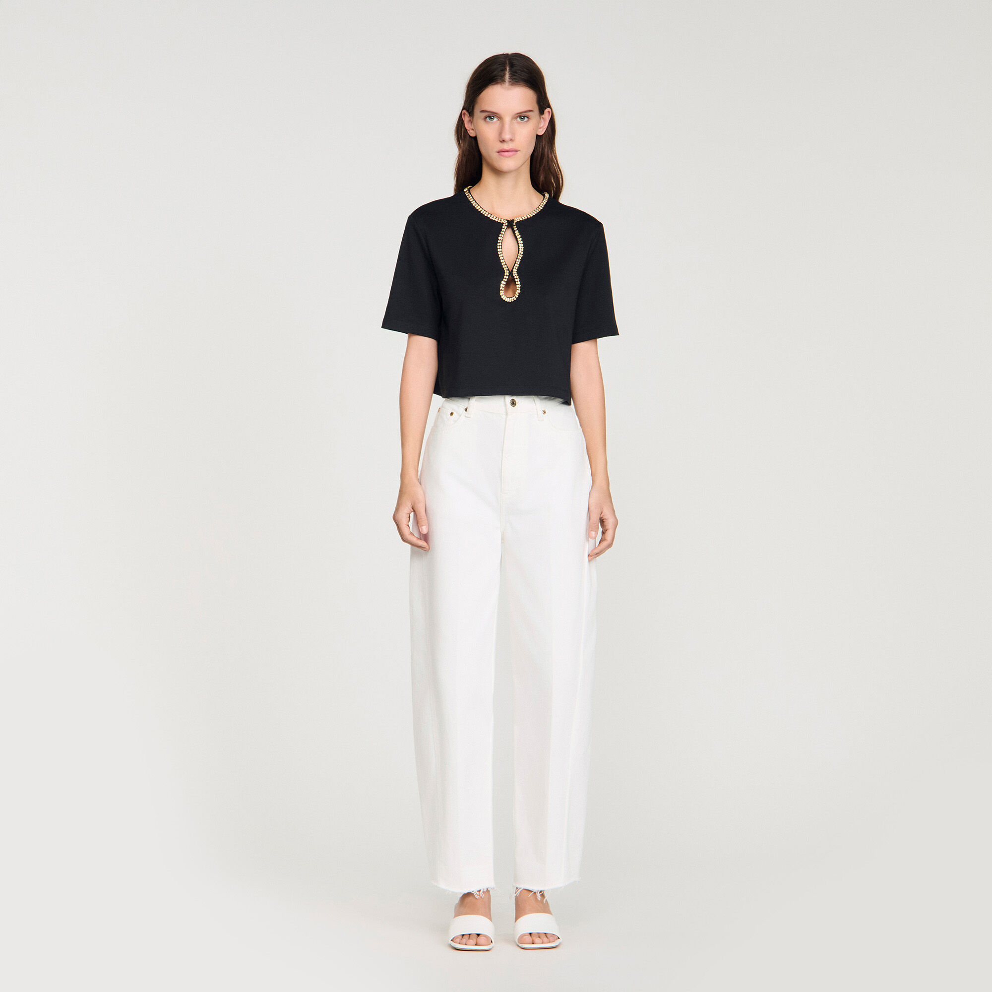 Glitzer-Crop-T-Shirt