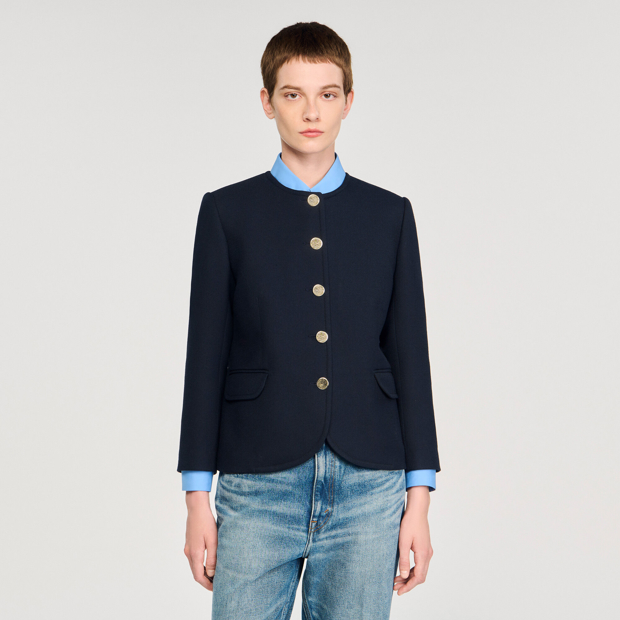 Rundhals-Jacke
