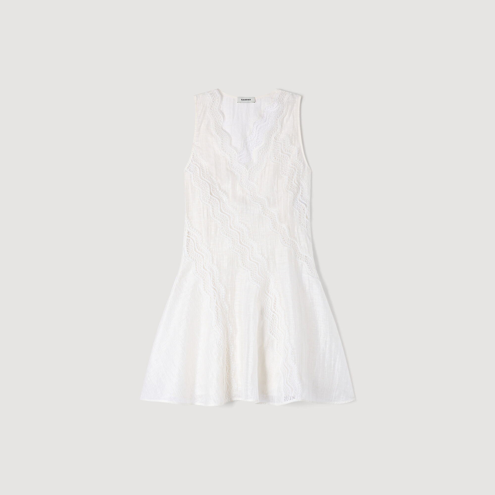 Mini-Abnäher-Leinenkleid