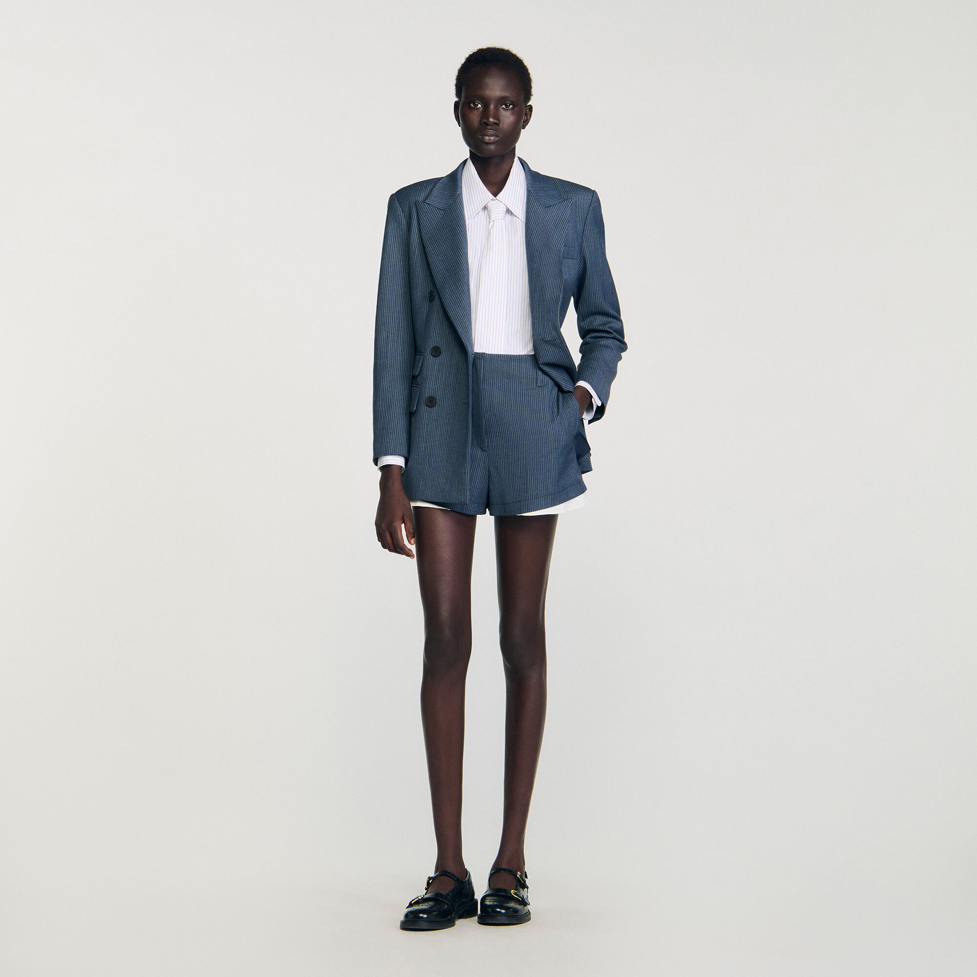 Gestreifte Schichten-Shorts