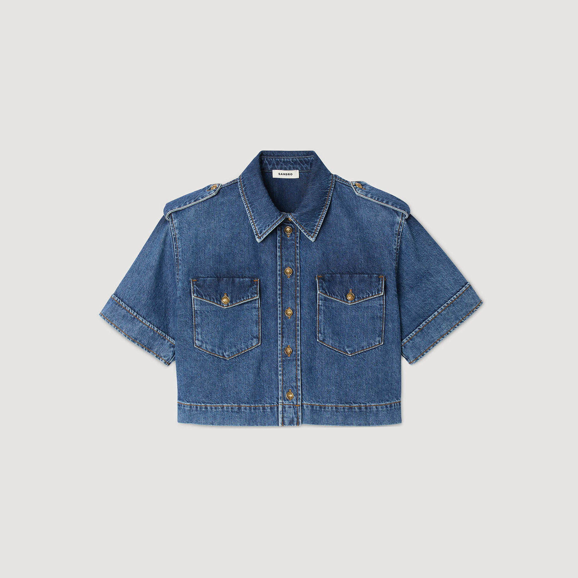 Kurze Denimhemd