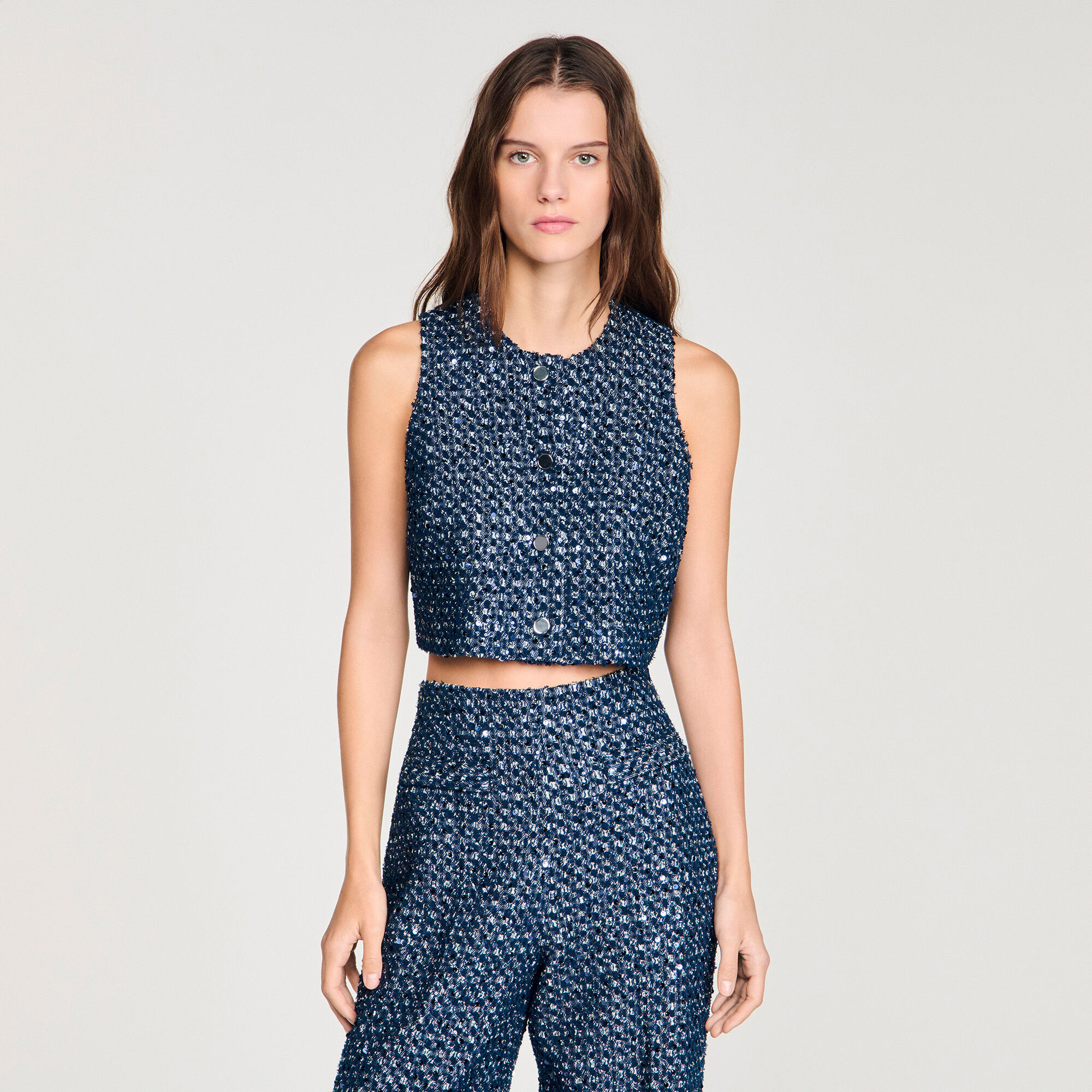 Glitzer-Crop-Top