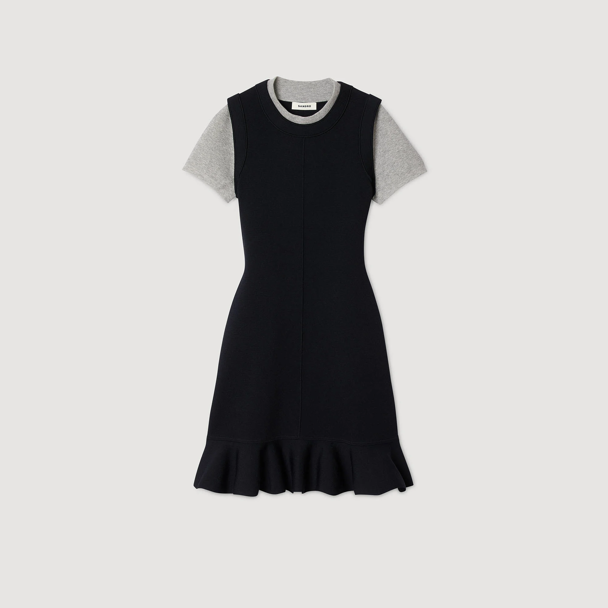 2-in-1 Minikleid aus Strick
