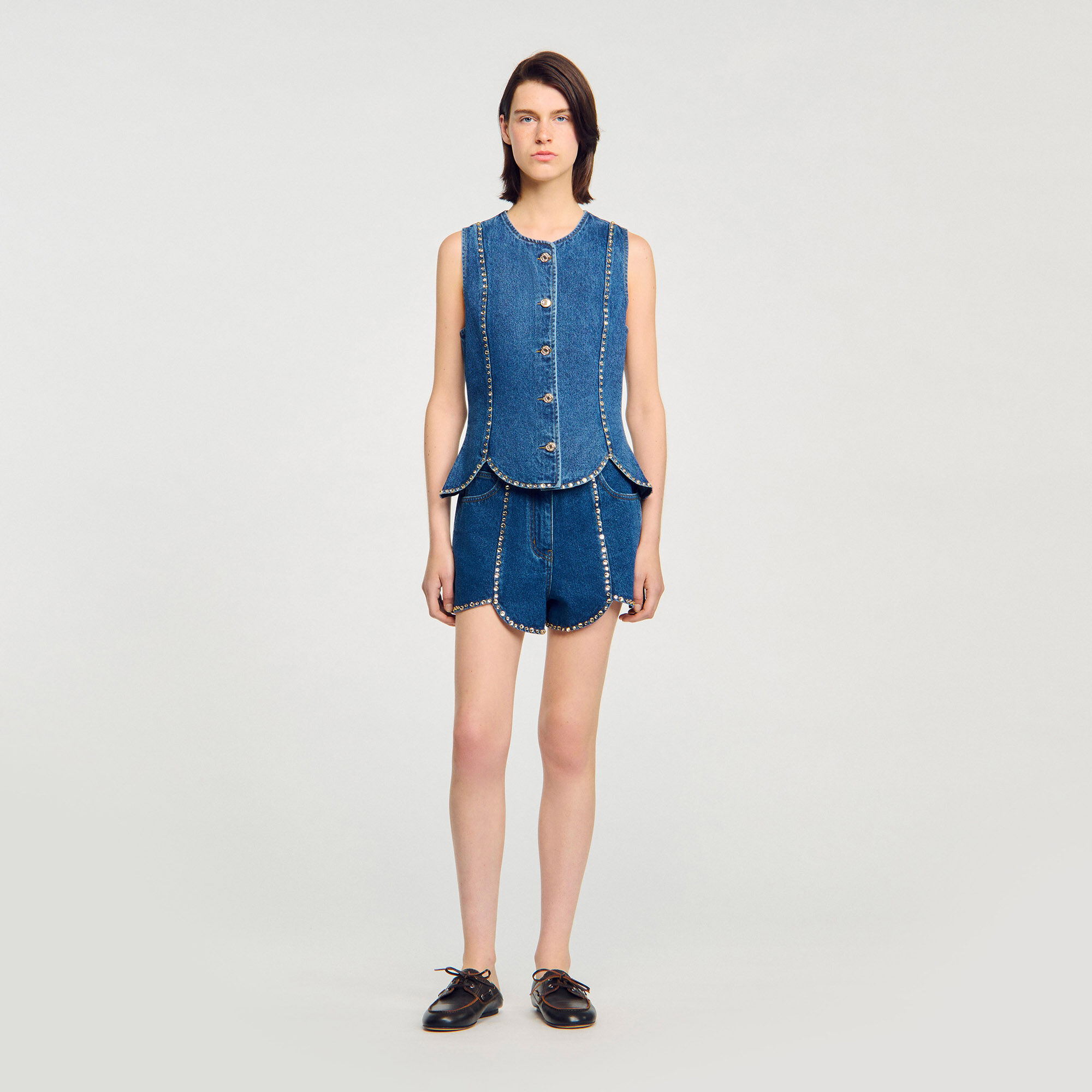 Strass-Denimtop