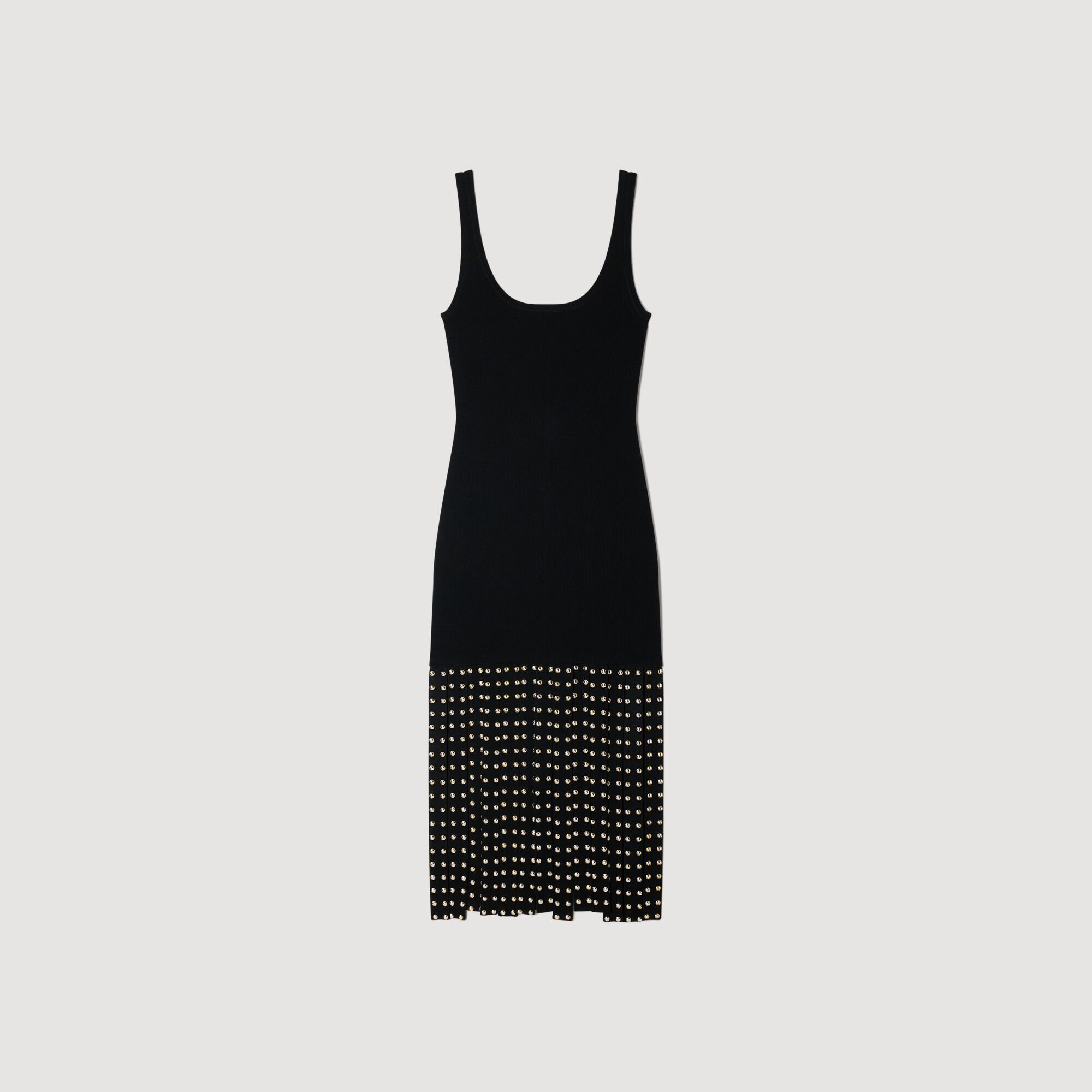 Gestricktes Midi-Kleid mit Quasten