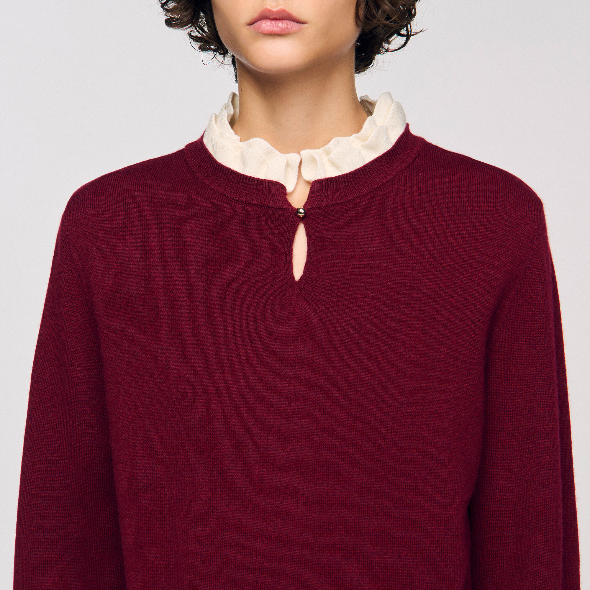 Rüschenkragen-Pullover