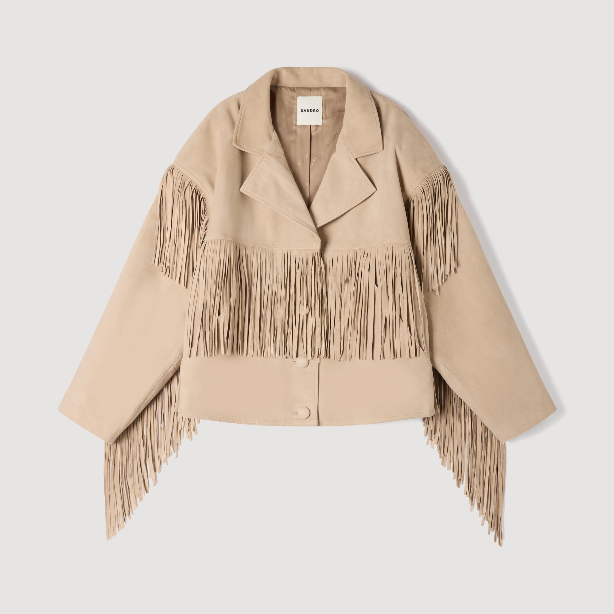 Fransenlederjacke