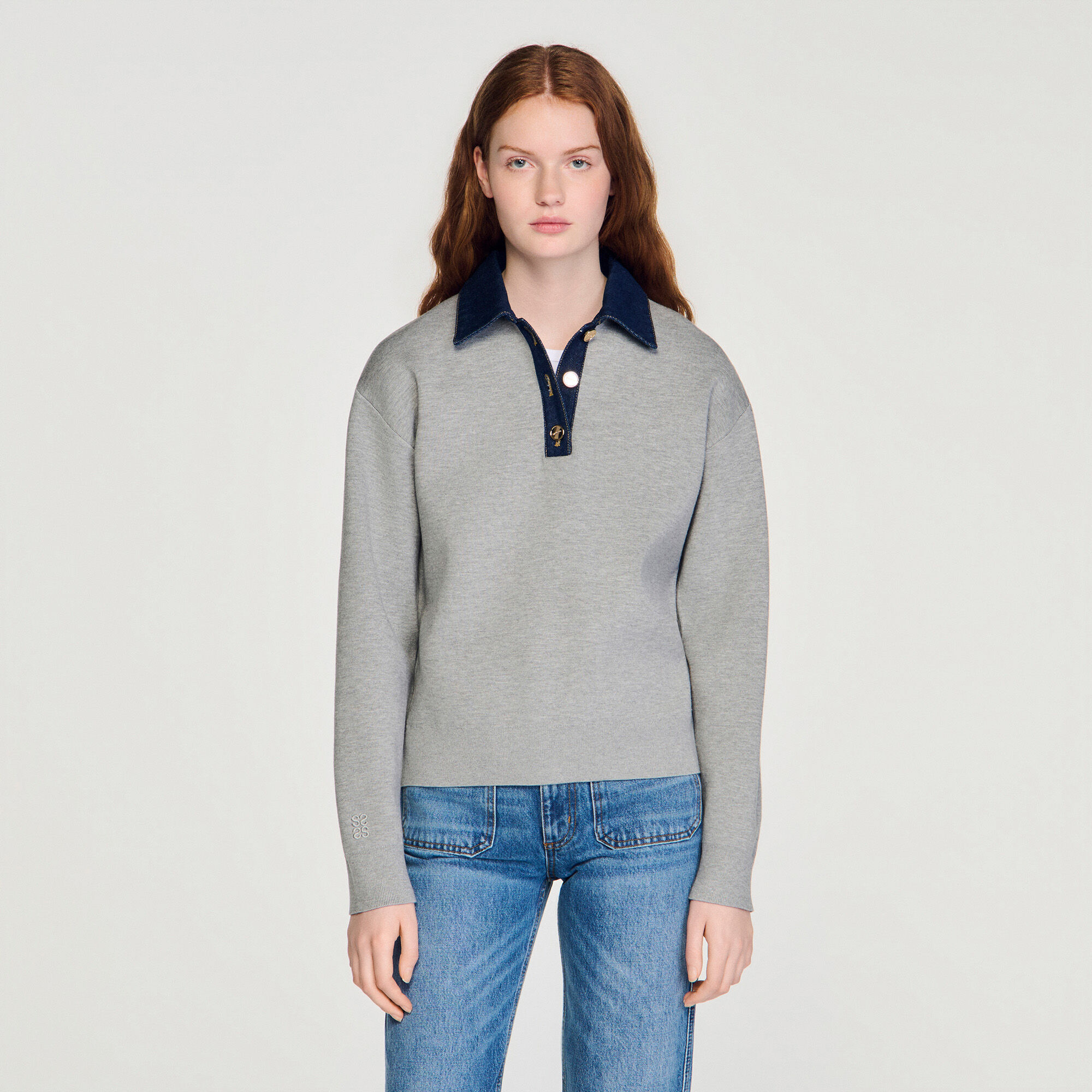 Pullover mit Jeanskragen