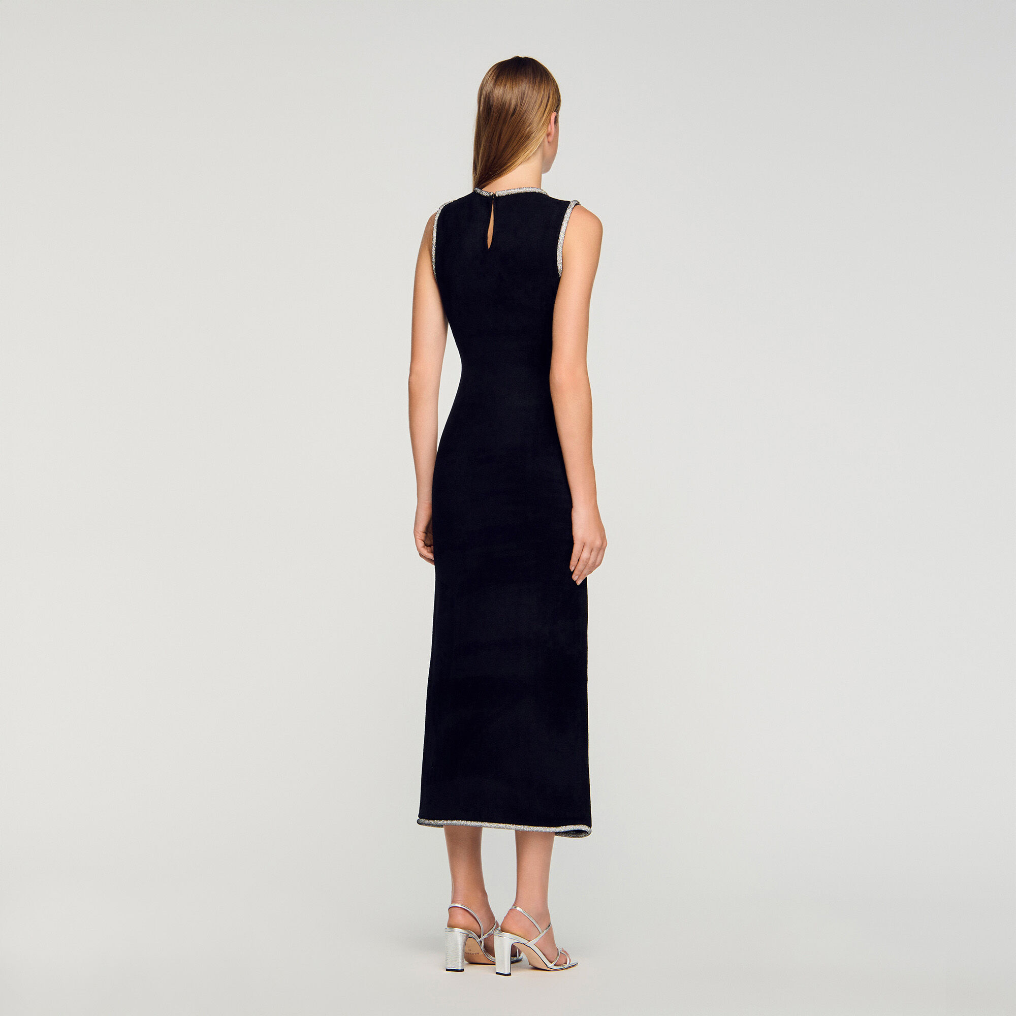 Maxikleid mit Strass-Ausschnitt