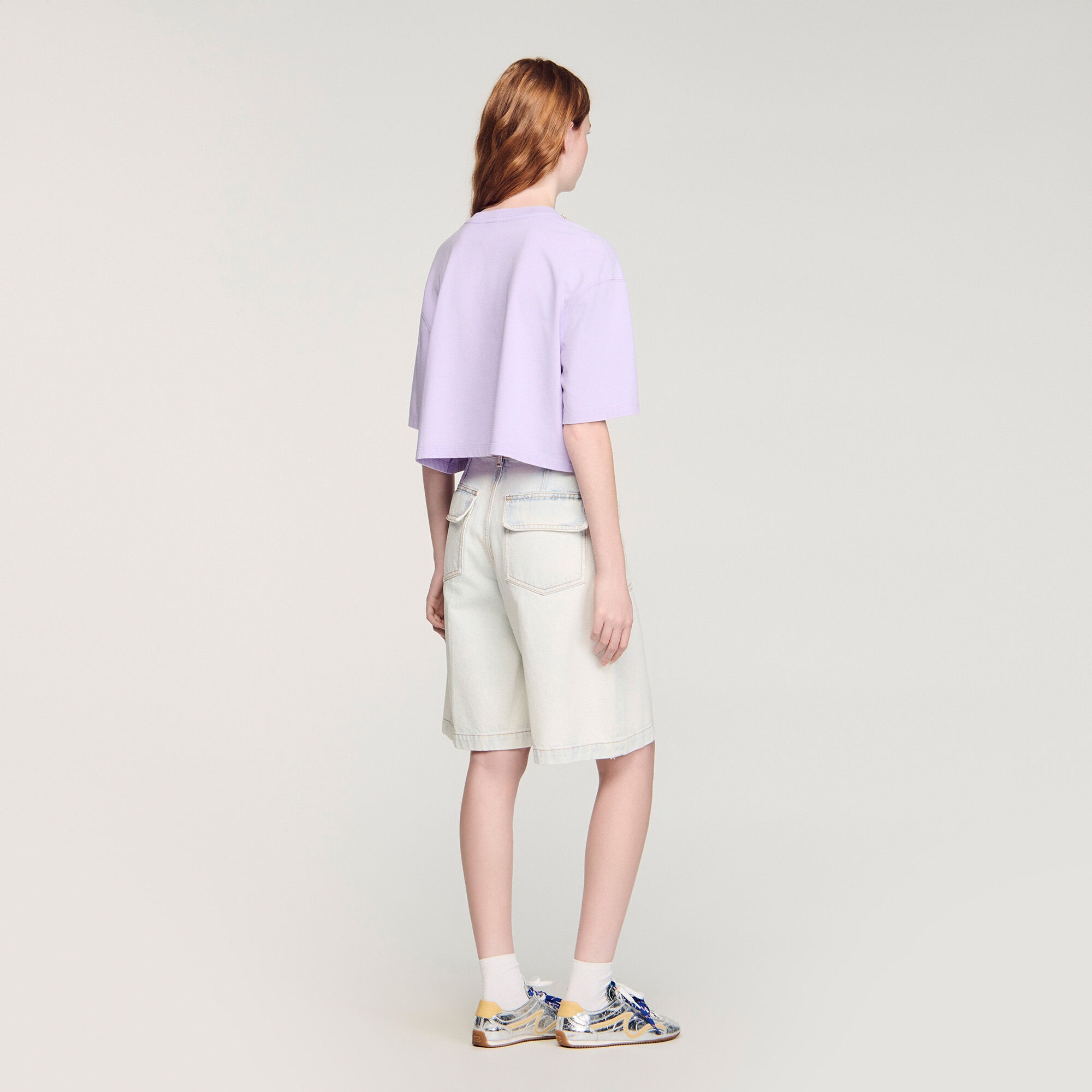 Glitzer-Cropped-T-Shirt