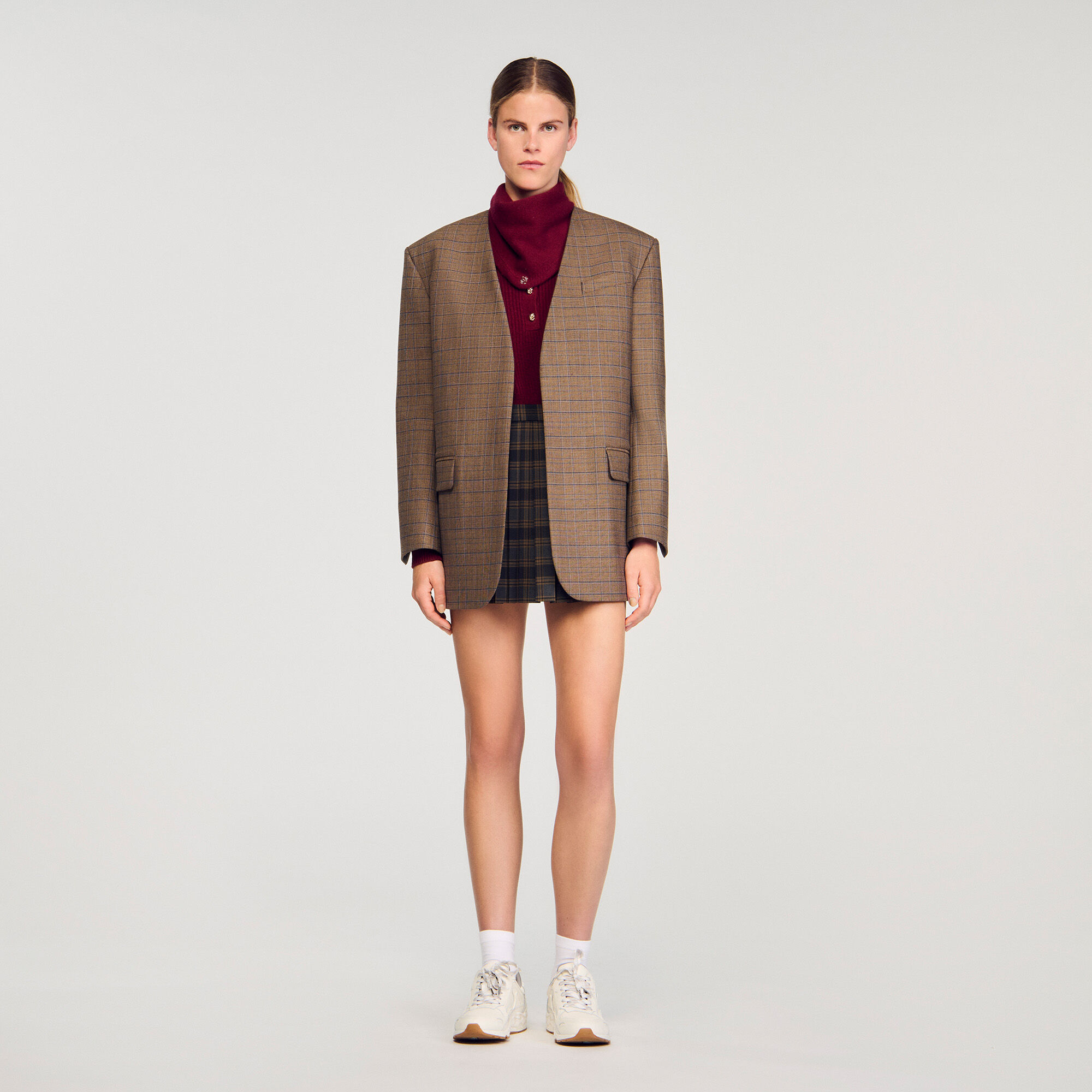 Woll- und Kaschmirknopf-Pullover
