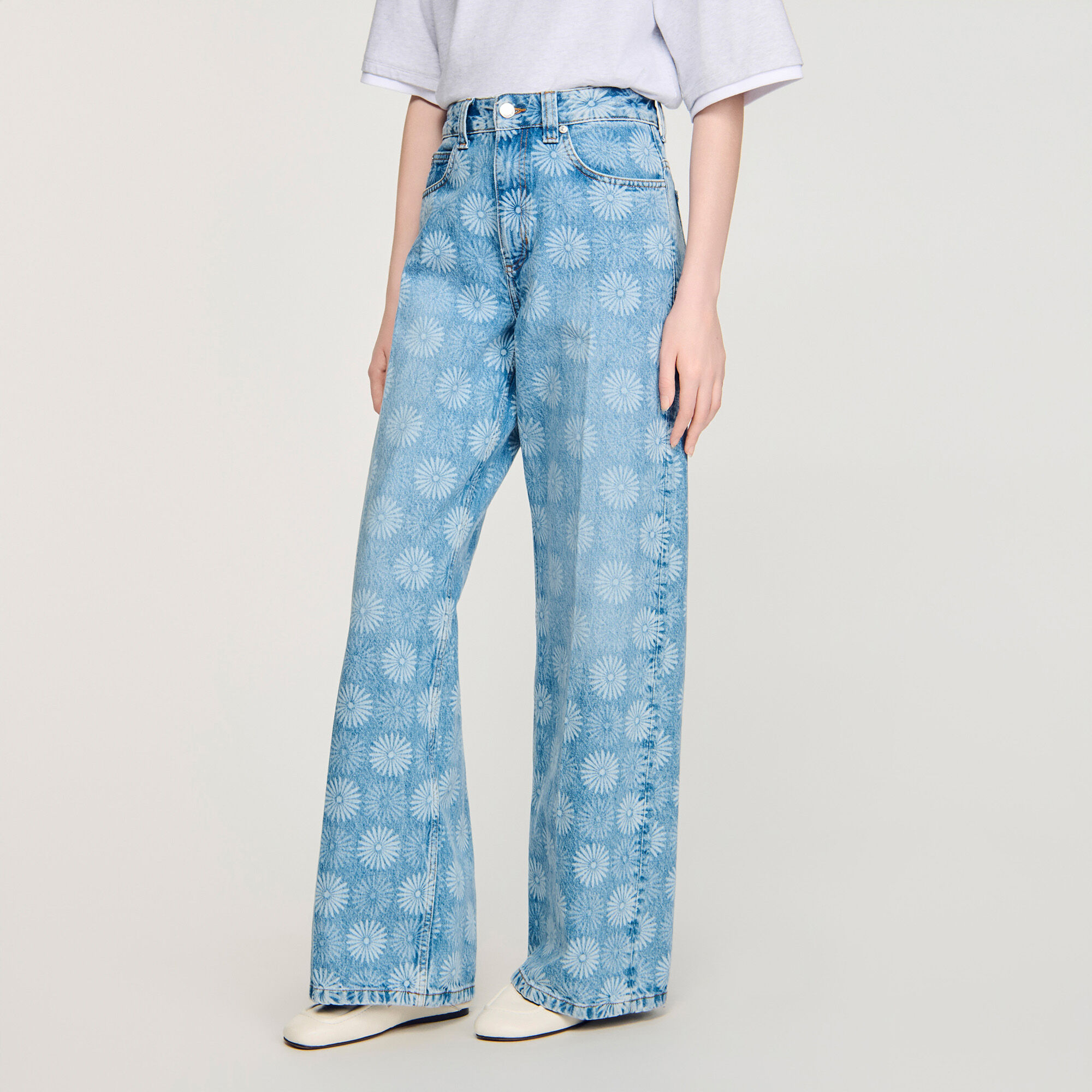 Weite Hose mit Blumenmuster