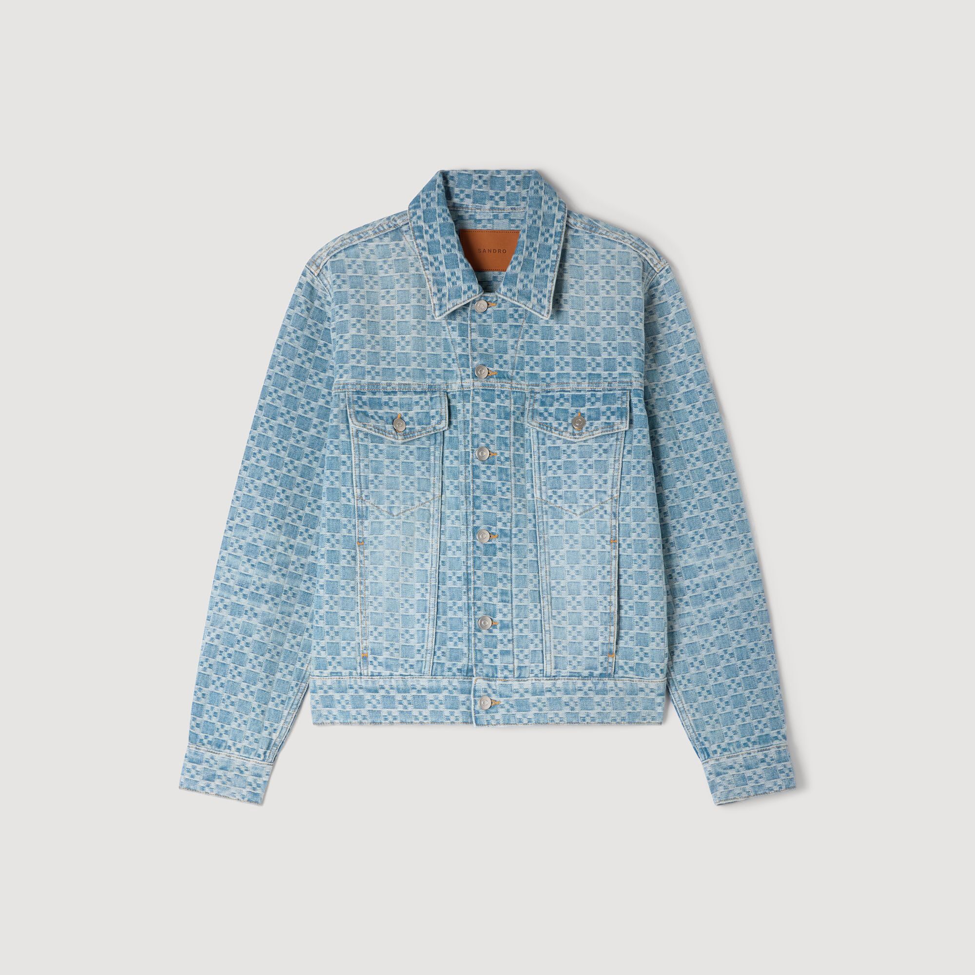 Quadrat-Kreuz Denim-Jacke