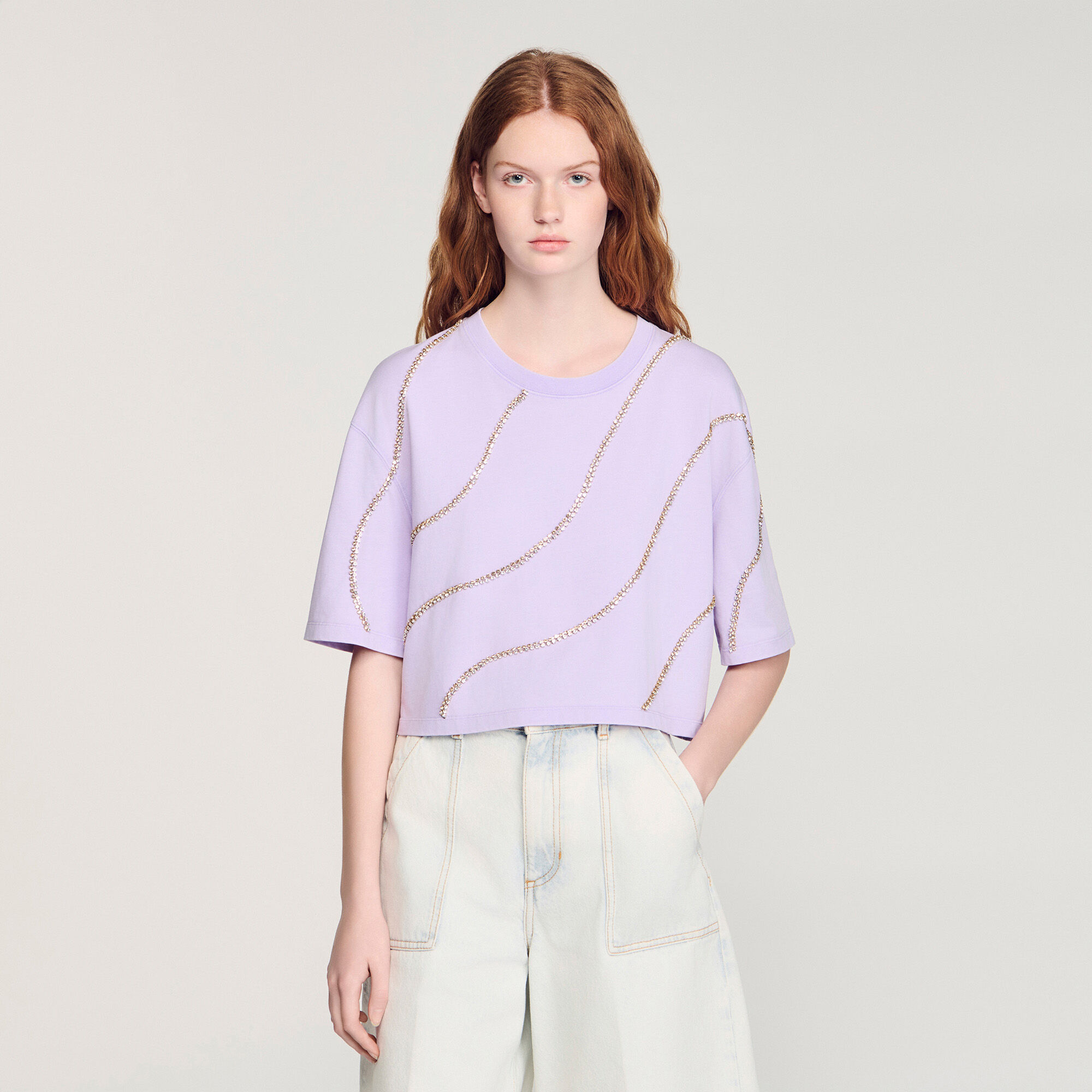 Glitzer-Cropped-T-Shirt