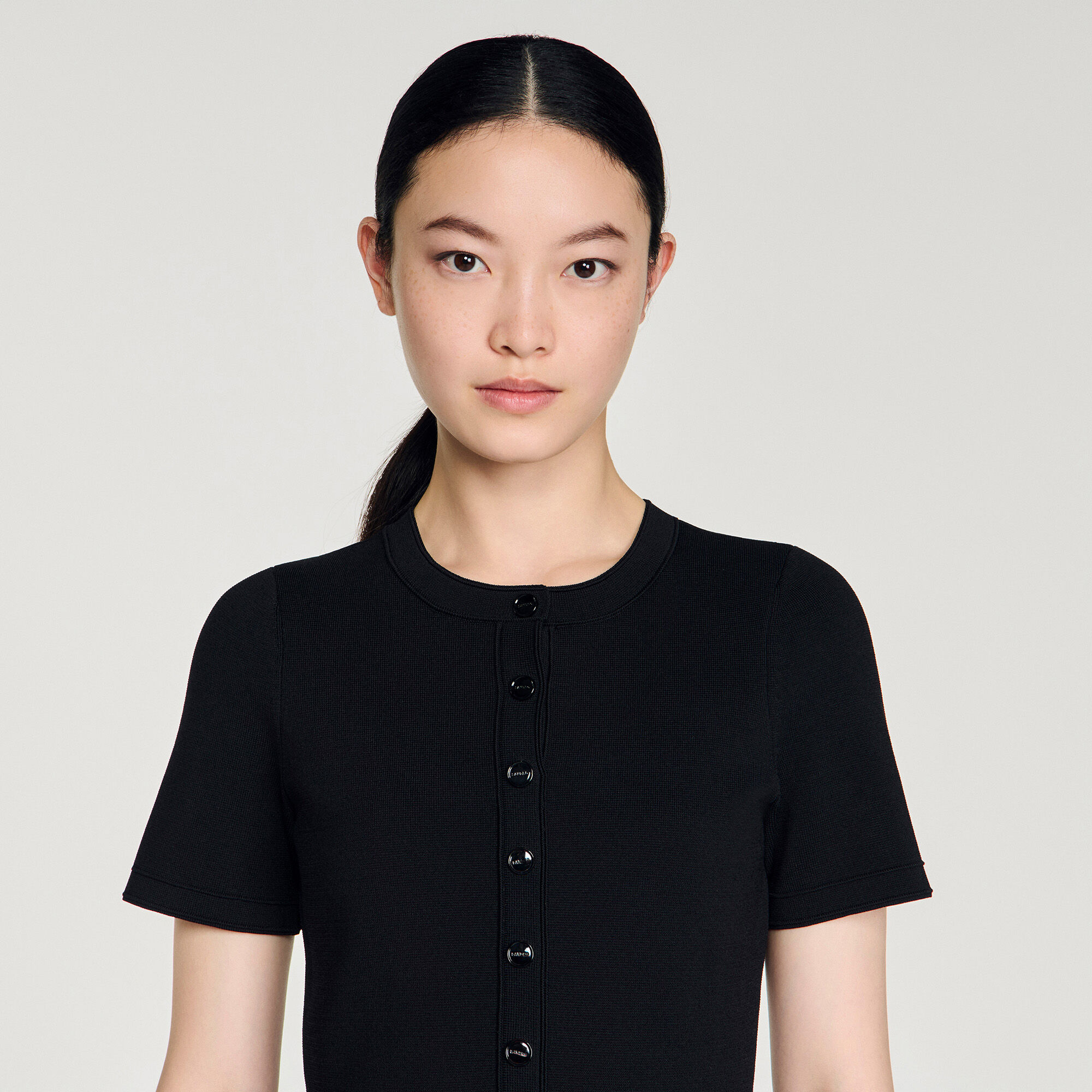 Peplum-Strick-Maxikleid