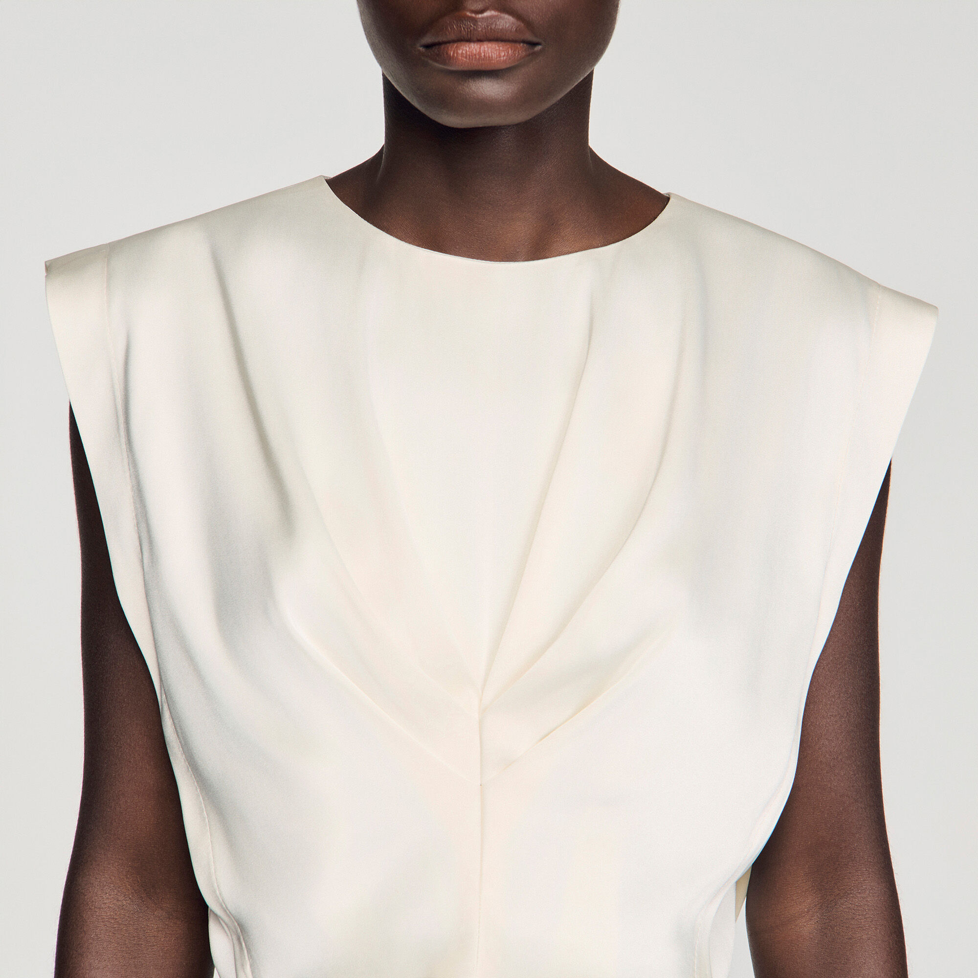 Pleated Satin-Top