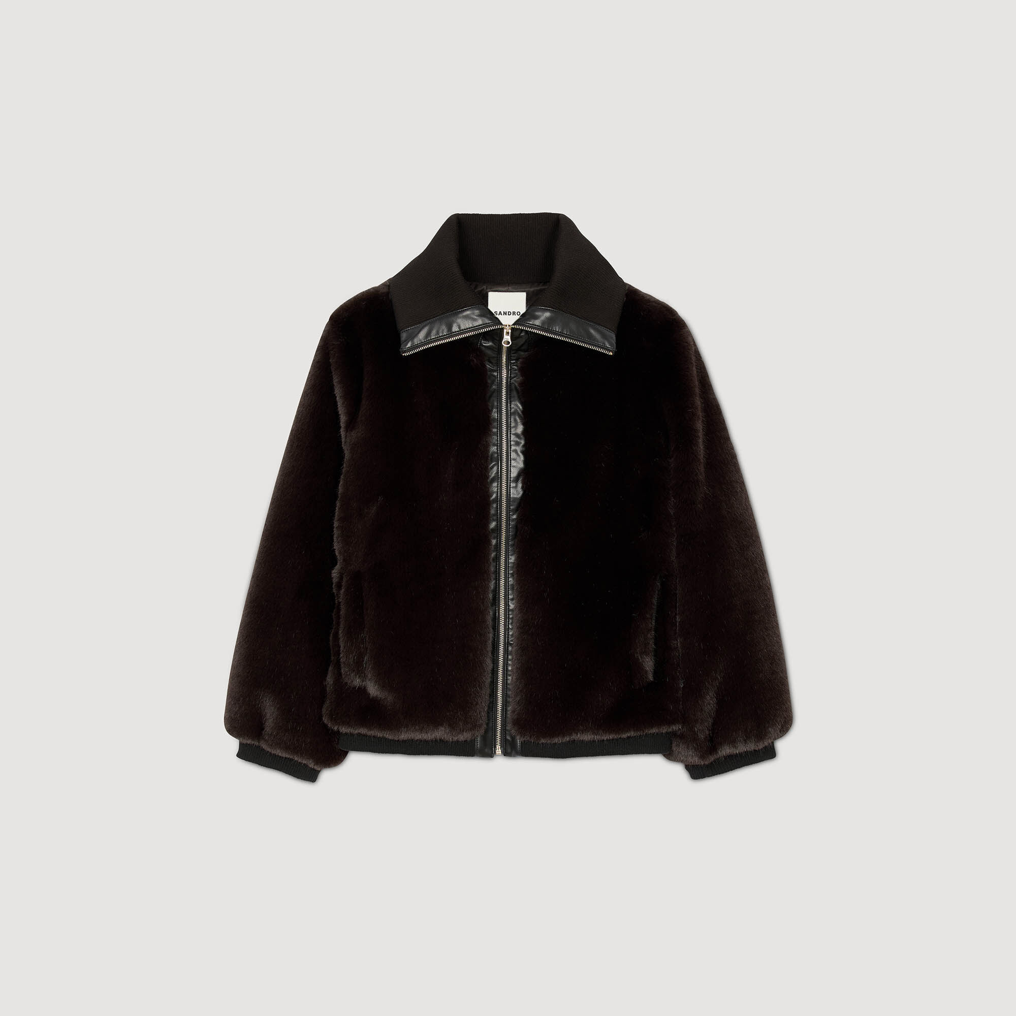 Kurze Kunstpelzjacke