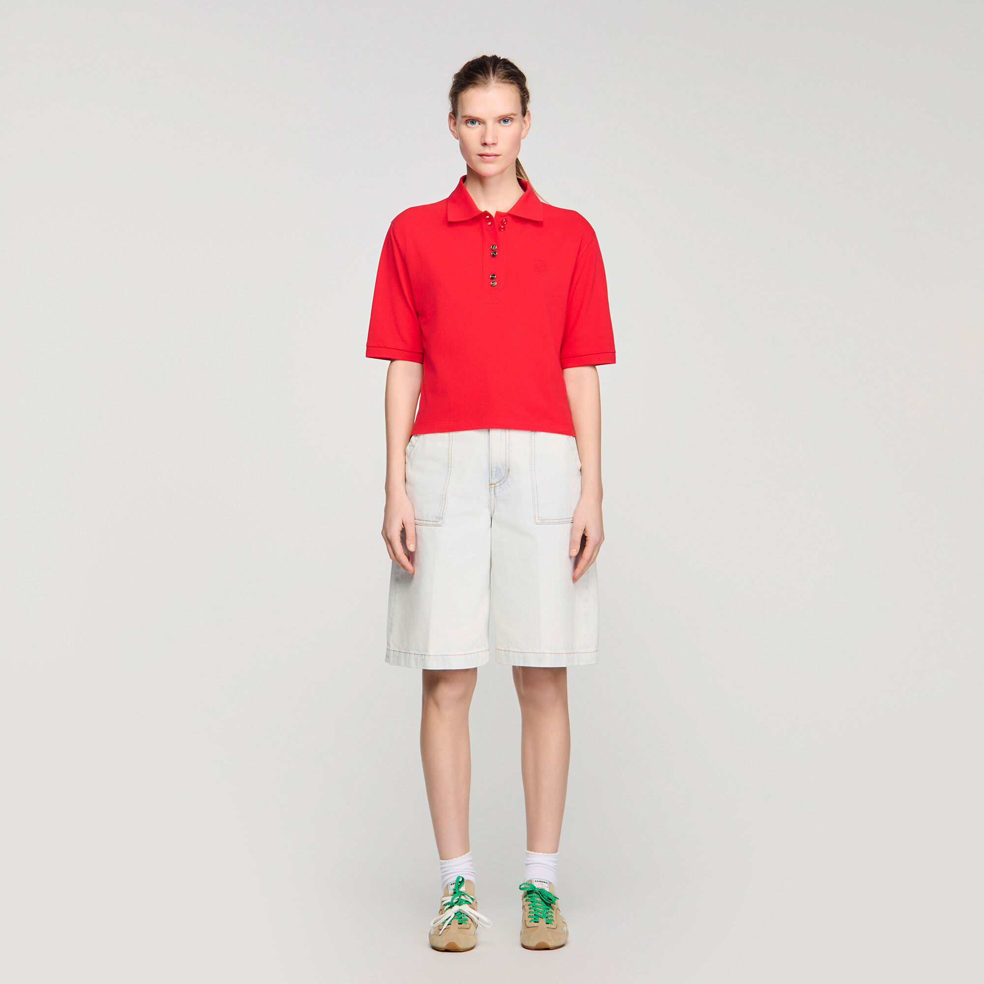 Ponypoloshirt mit Knöpfen
