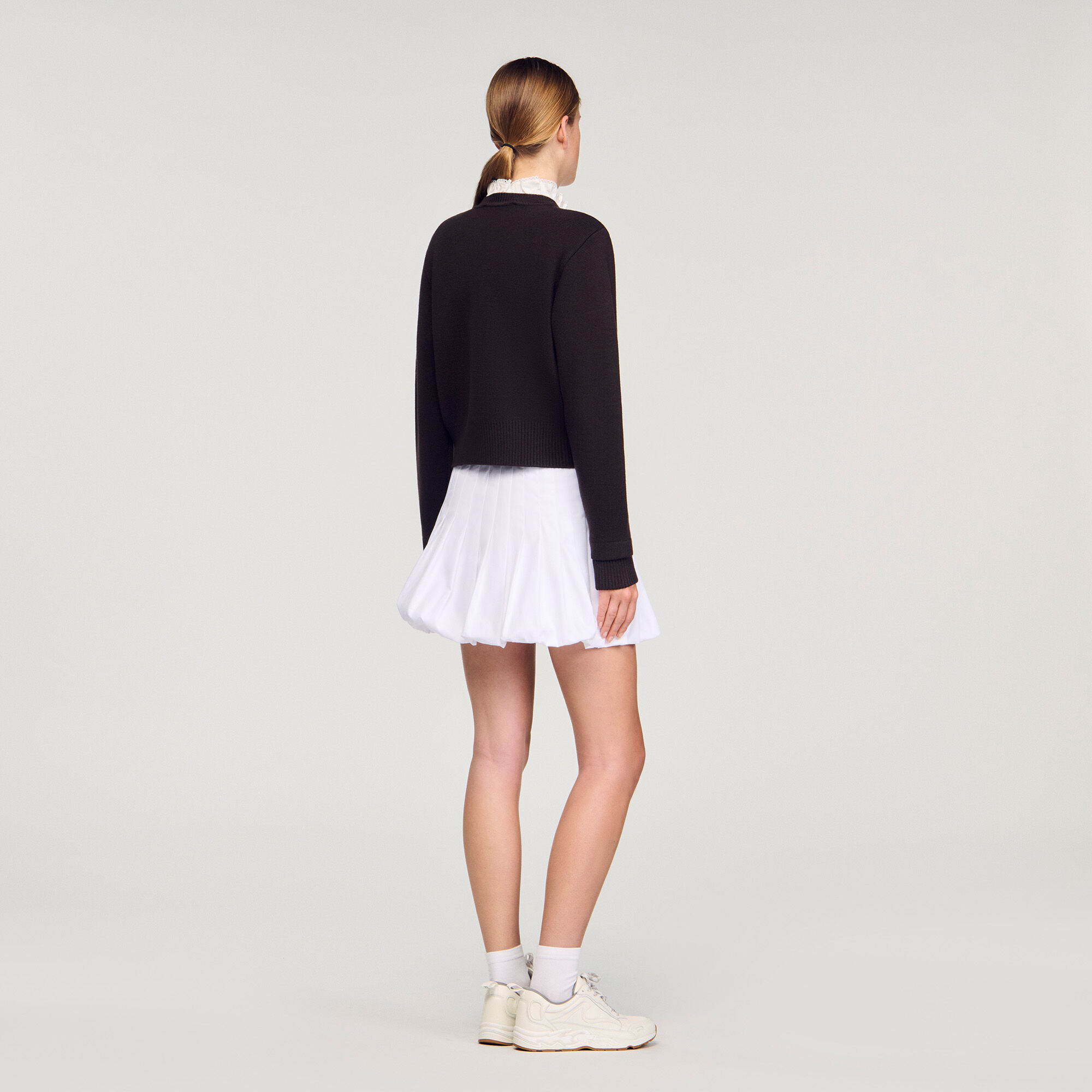 Cardigan mit abnehmbarem Rüschenkragen
