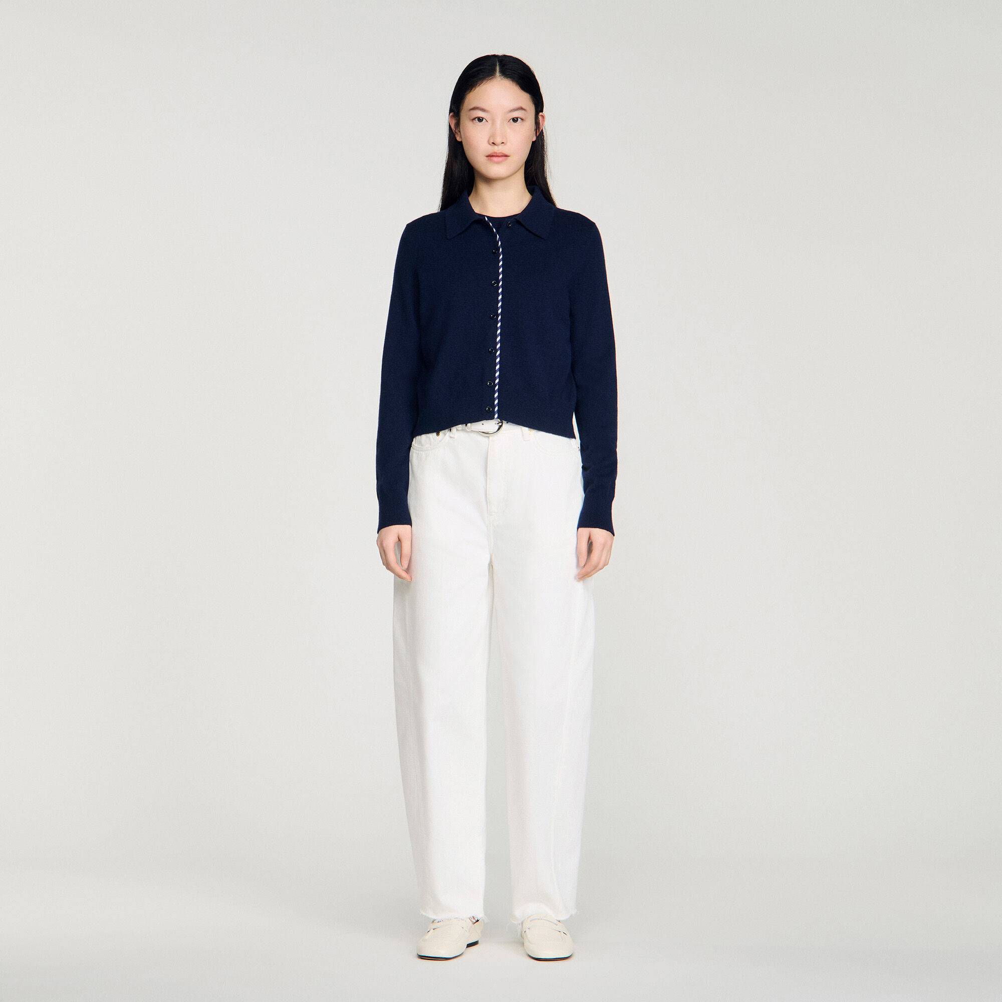 Gestreifter Woll- und Kaschmir-Pullover