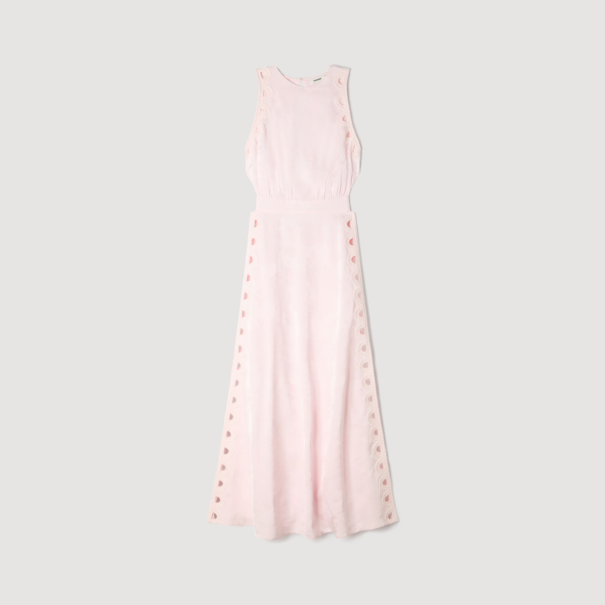 Blumen-Jacquard-Maxikleid