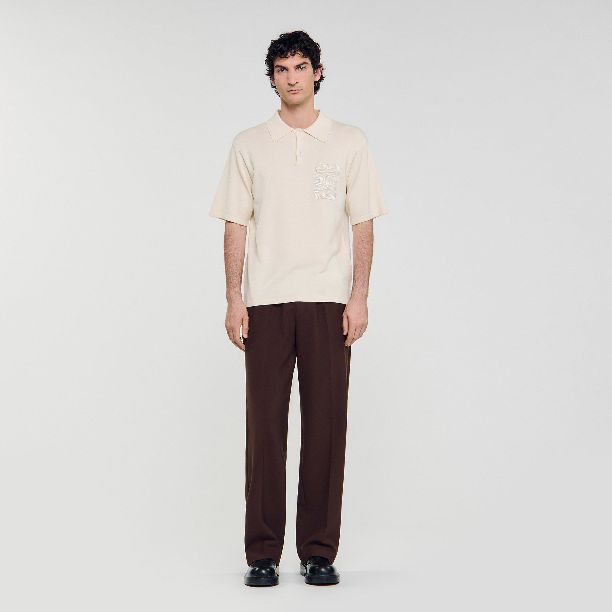 Polo mit Seidenstickerei