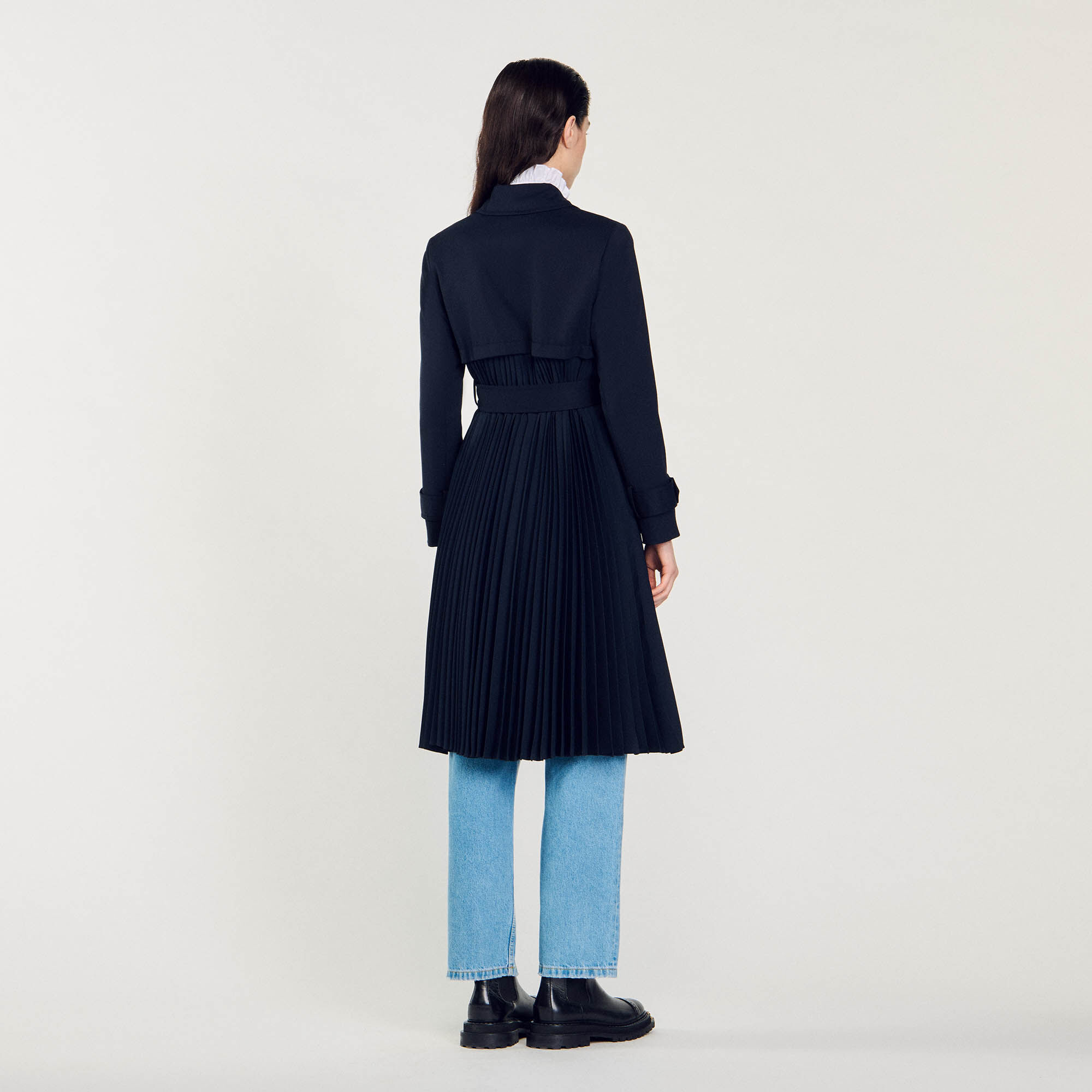 Trenchcoat mit gefaltetem Einschnitt