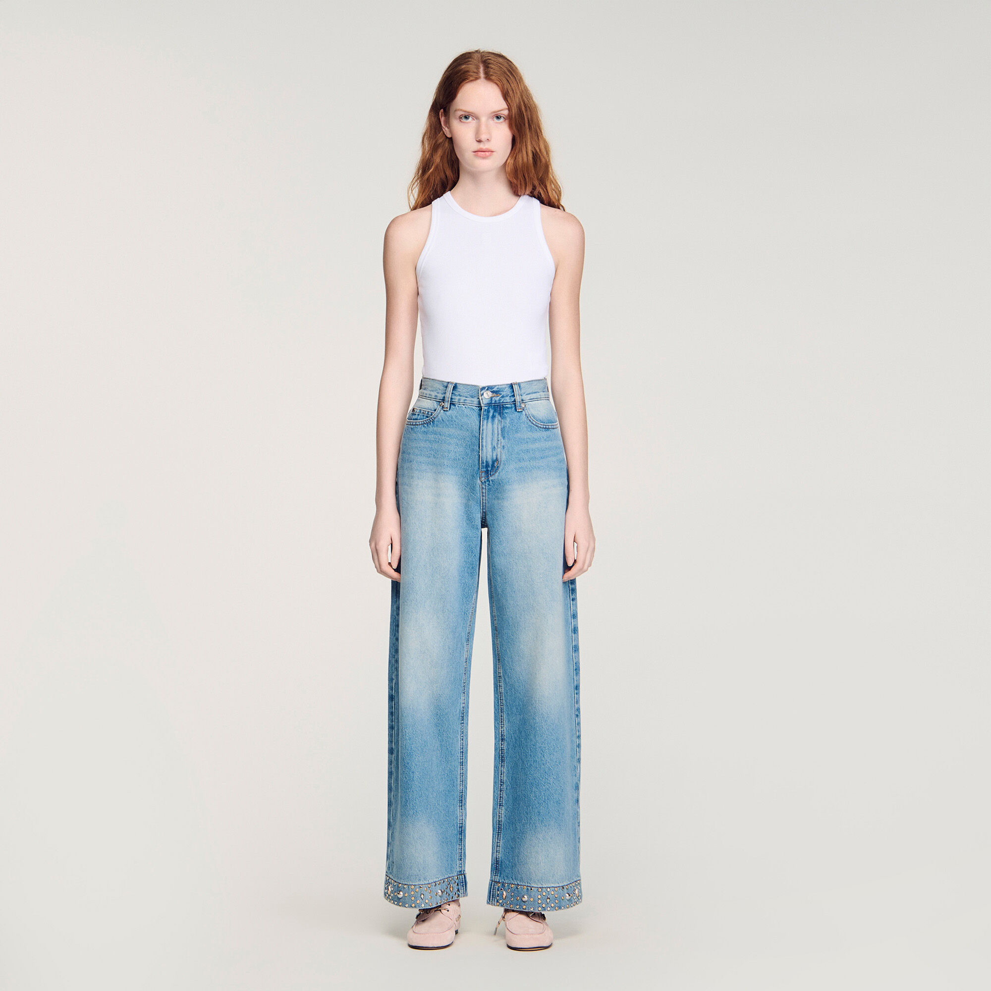 Glitzergerade Jeans