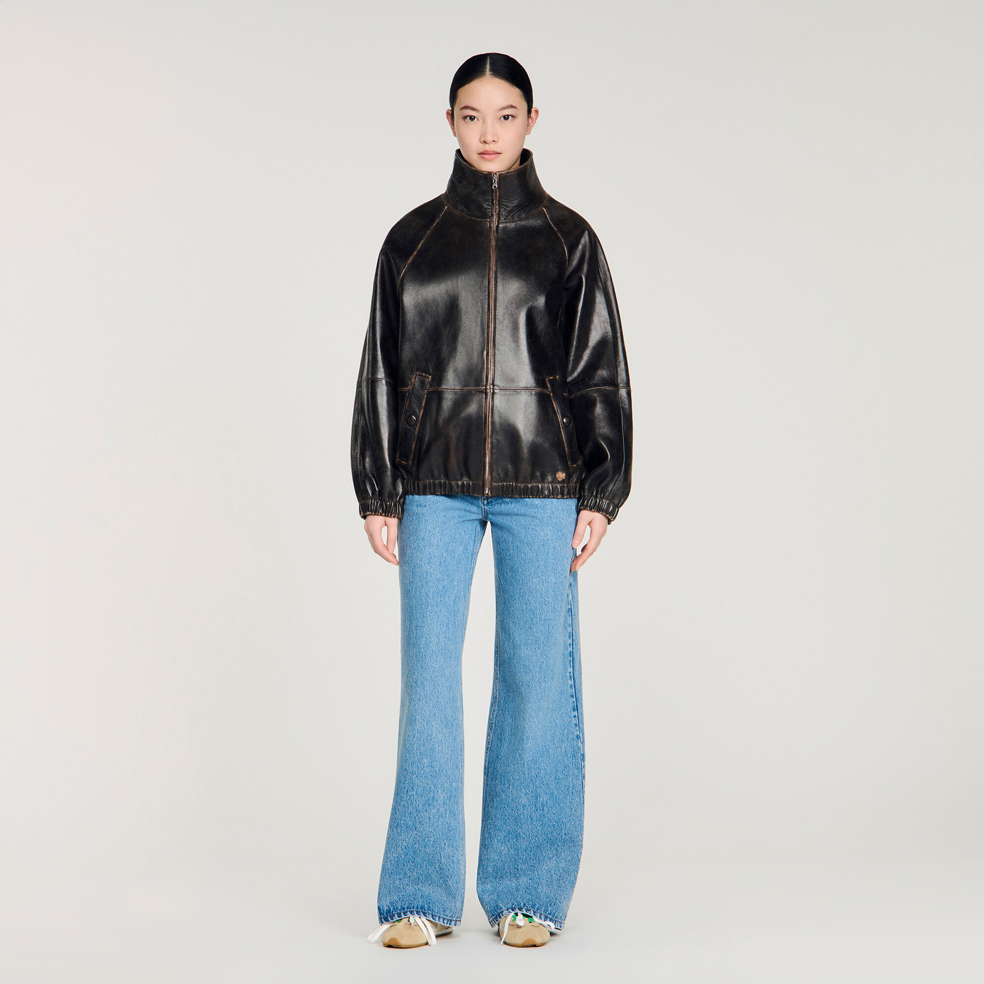 Gebrauchter Lederjacke