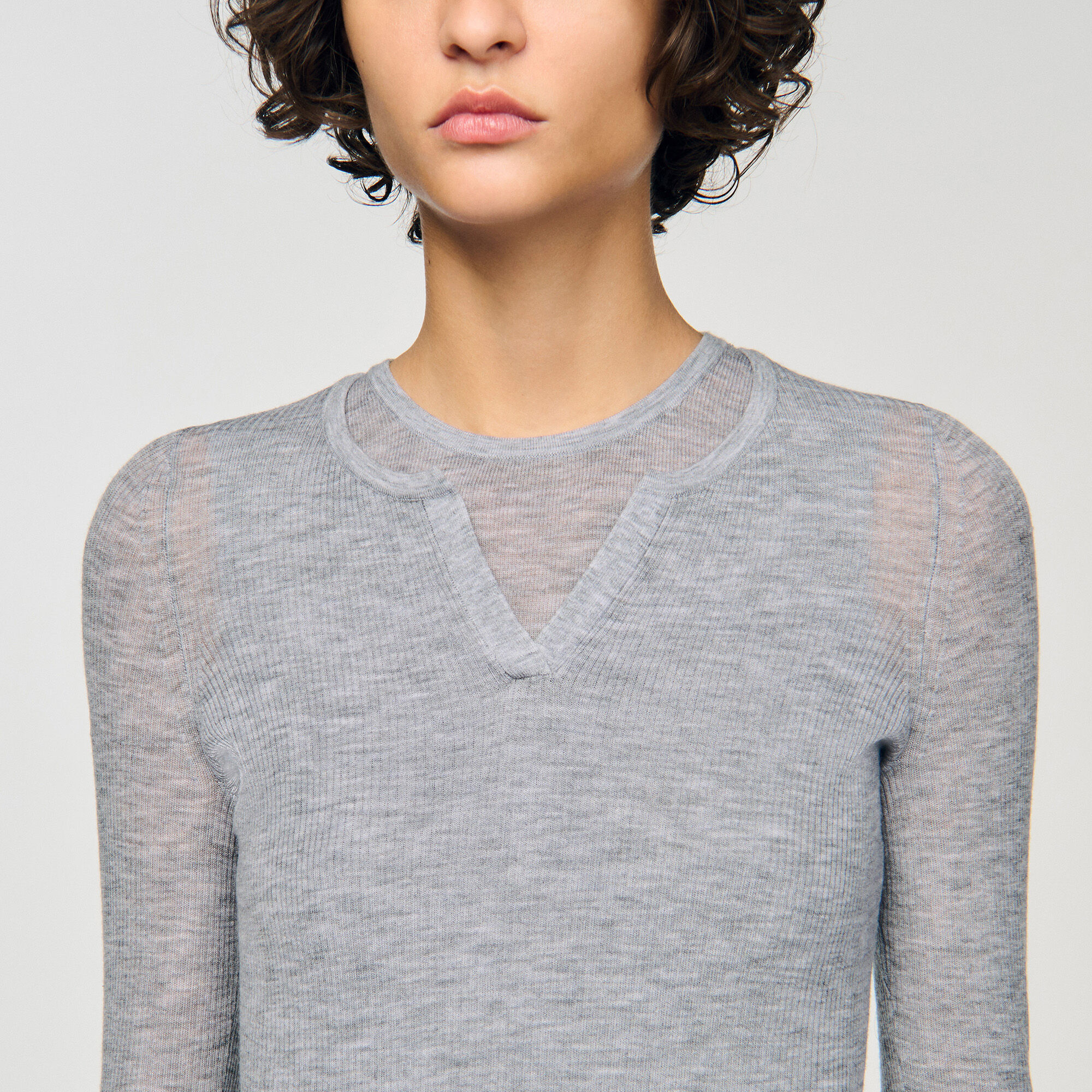 Wollschicht-Optik-Pullover
