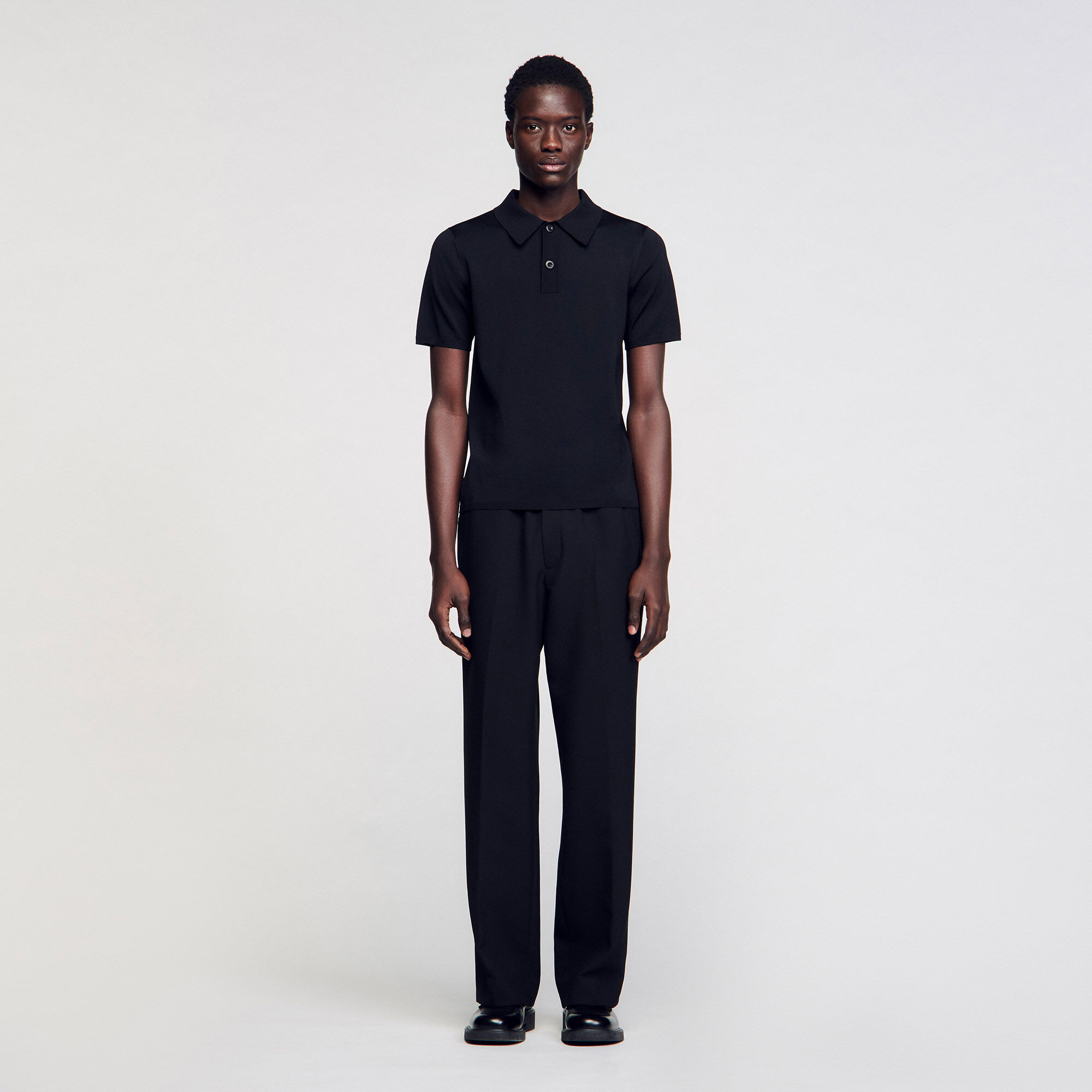 Polo-Shirt aus Strick mit kurzen Ärmeln
