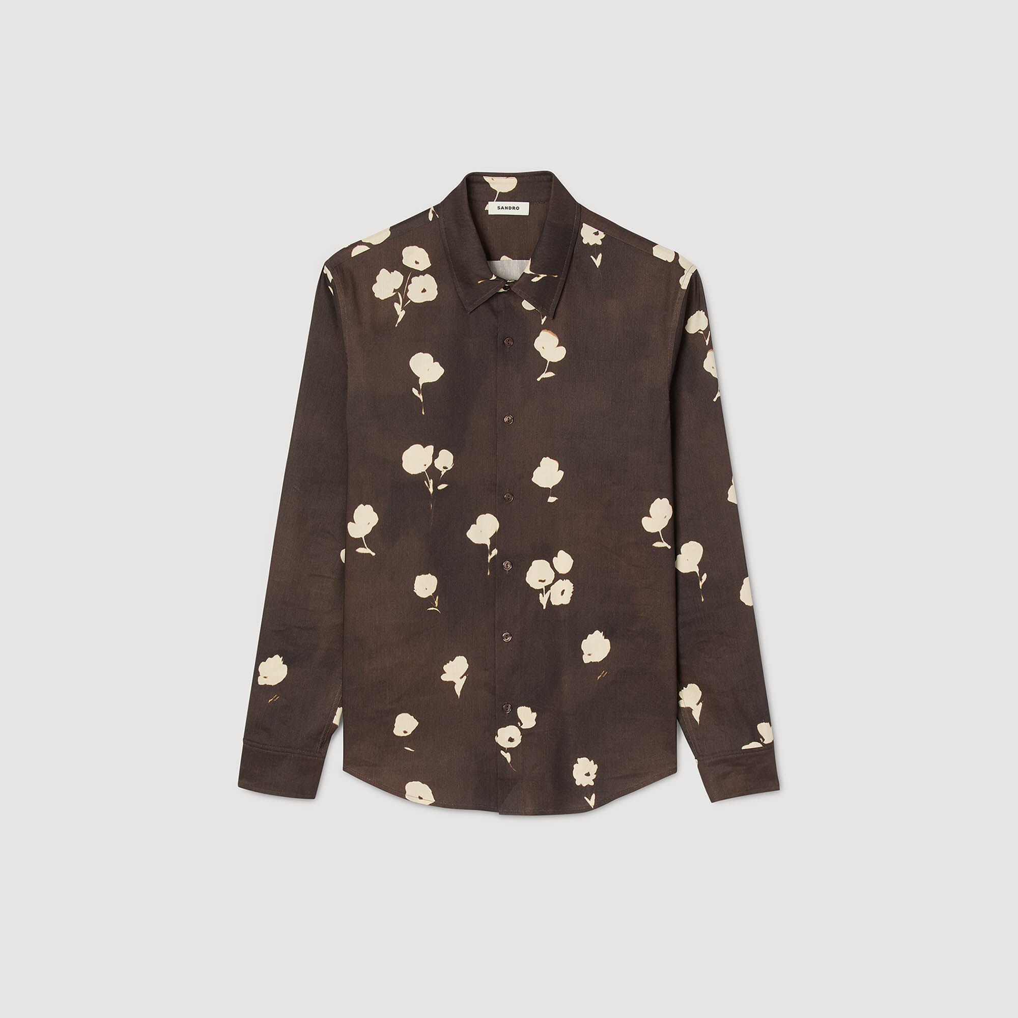 Blumiger Print-Linienhemd