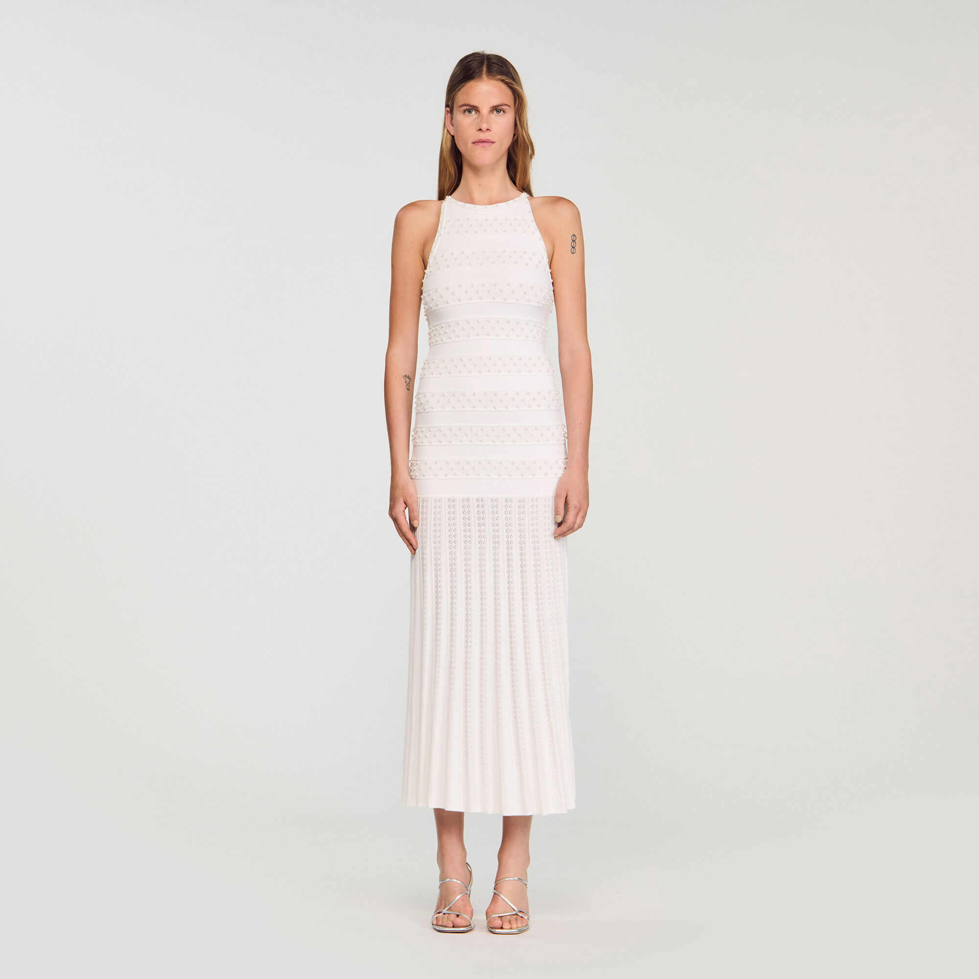 Maxi-Kleid mit Perlen