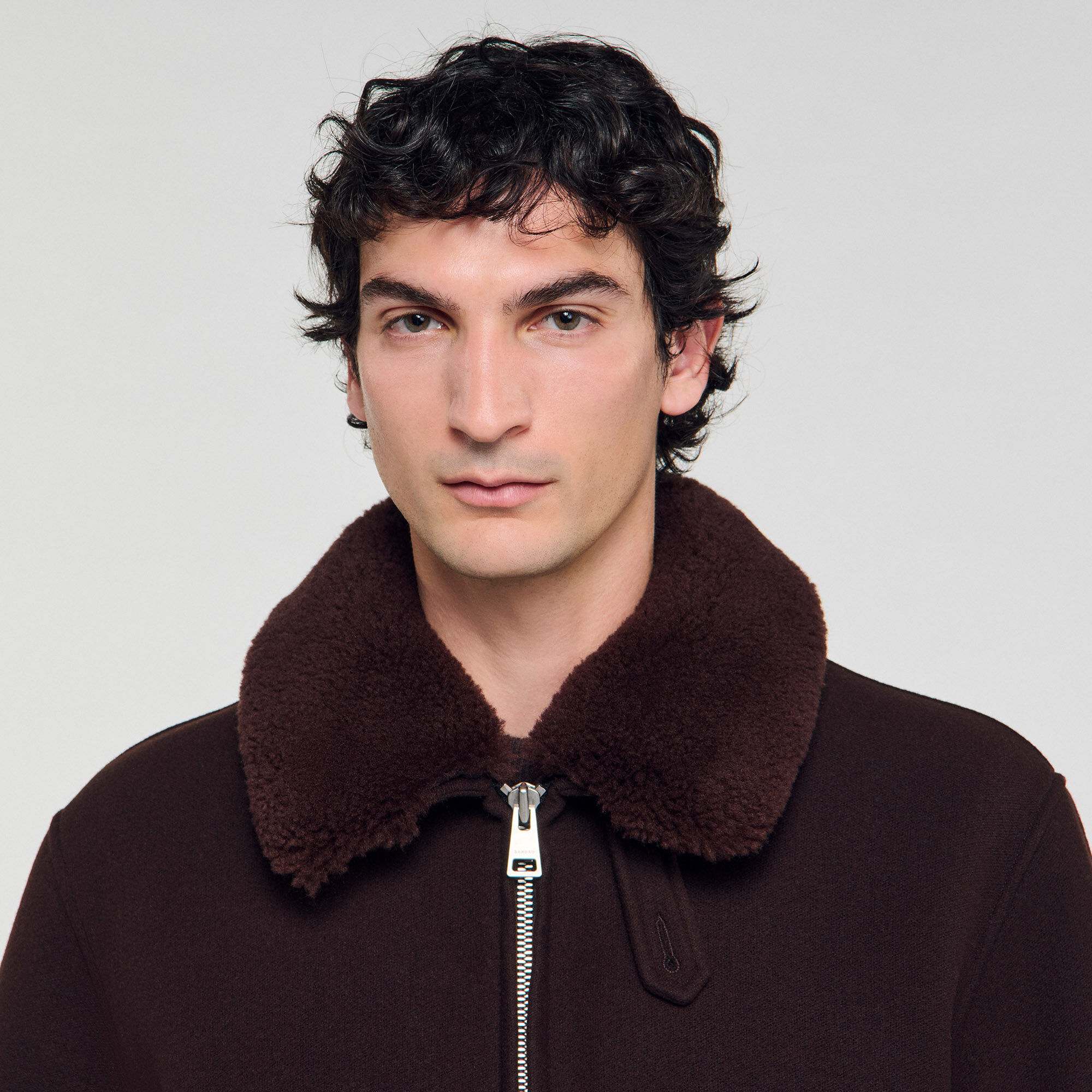 Woll-Fliegerjacke mit Schaffell