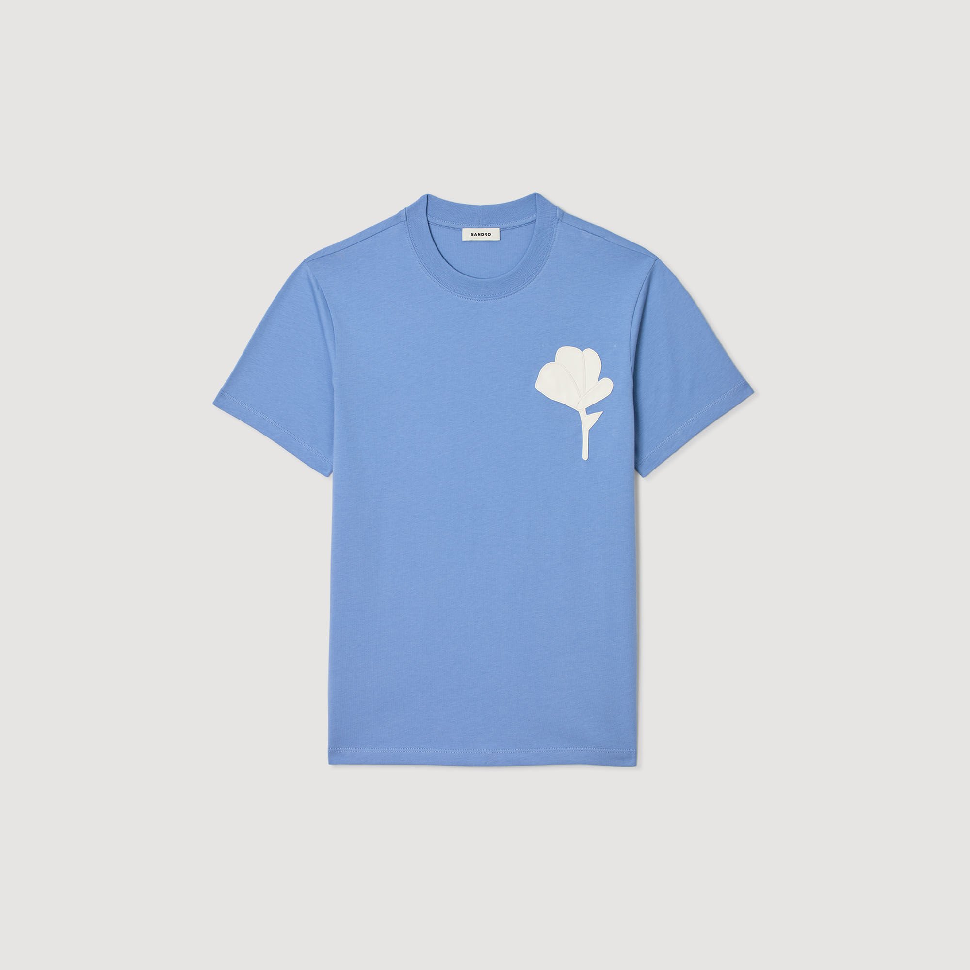 T-Shirt mit Blumen-Applikation